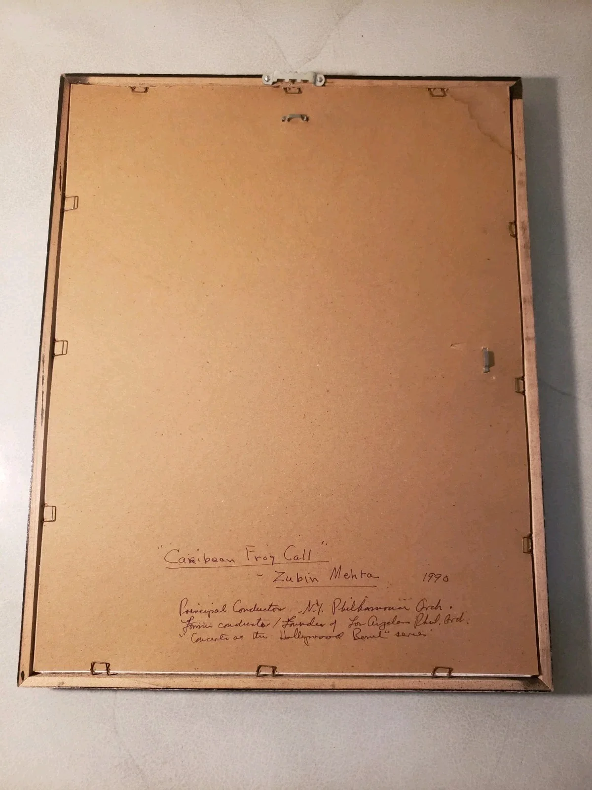 SIGNED ZUBIN MEHTA " Caribbean Frog Call " 1988 Puerto Rico musical song notes, изображение 4