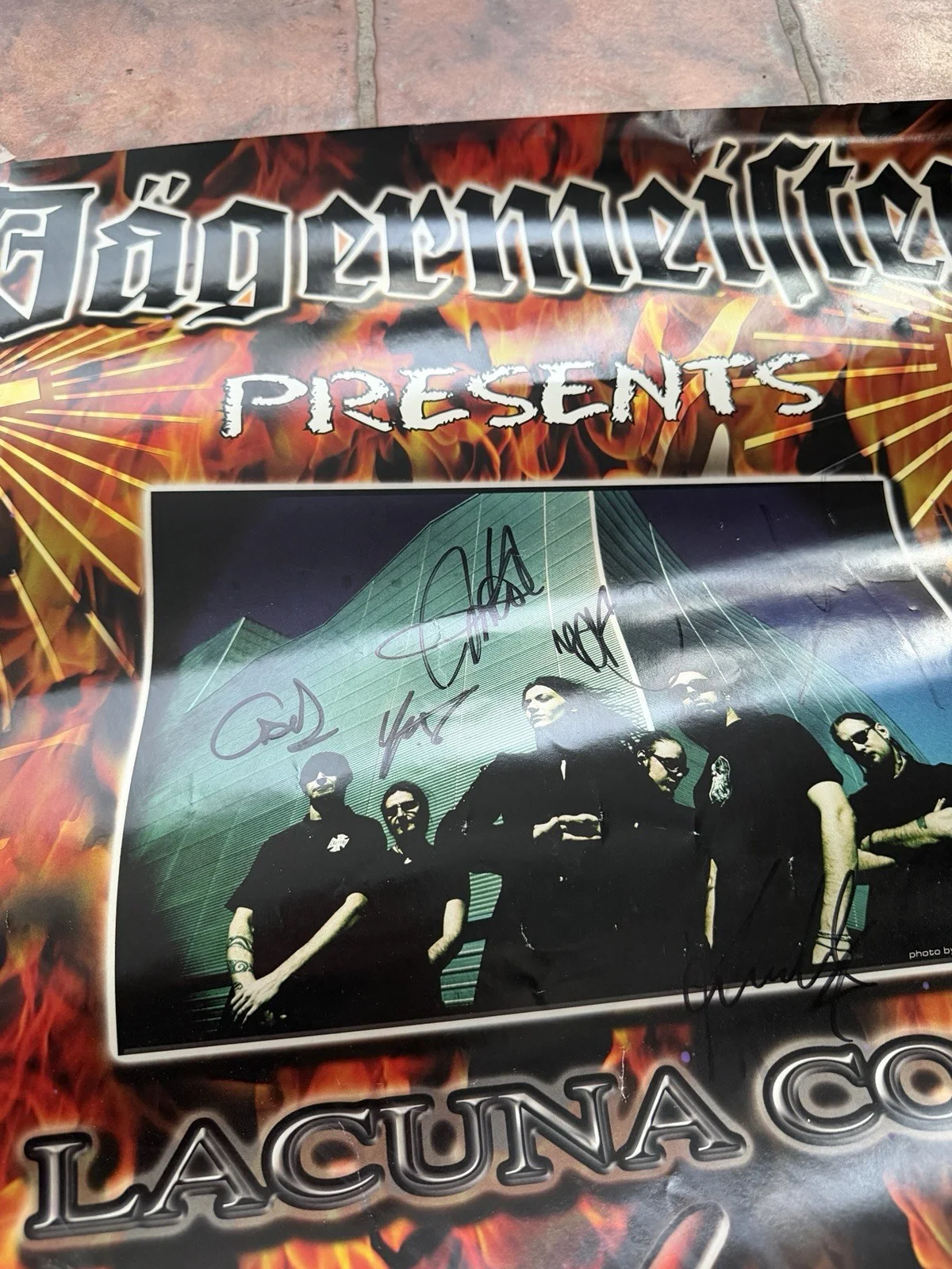 Lacuna Coil hand SIGNED 2004 Jägermeister Music Tour Promo Poster COA Scabbia, изображение 5