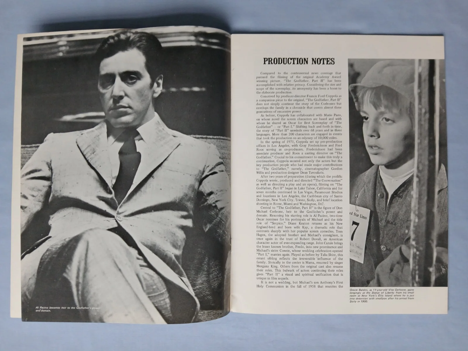 THE GODFATHER PART II (1974) original cinema souvenir brochure programme, изображение 3
