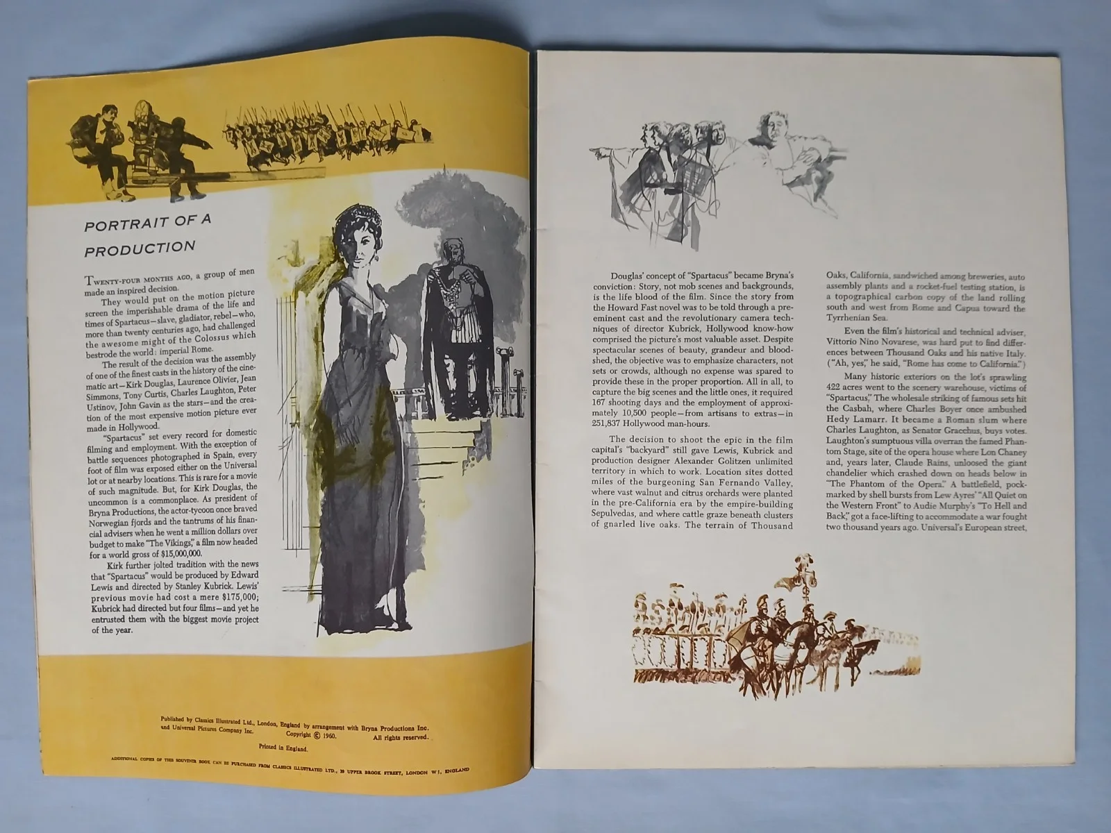 SPARTACUS (1960) original cinema souvenir brochure programme, image 3