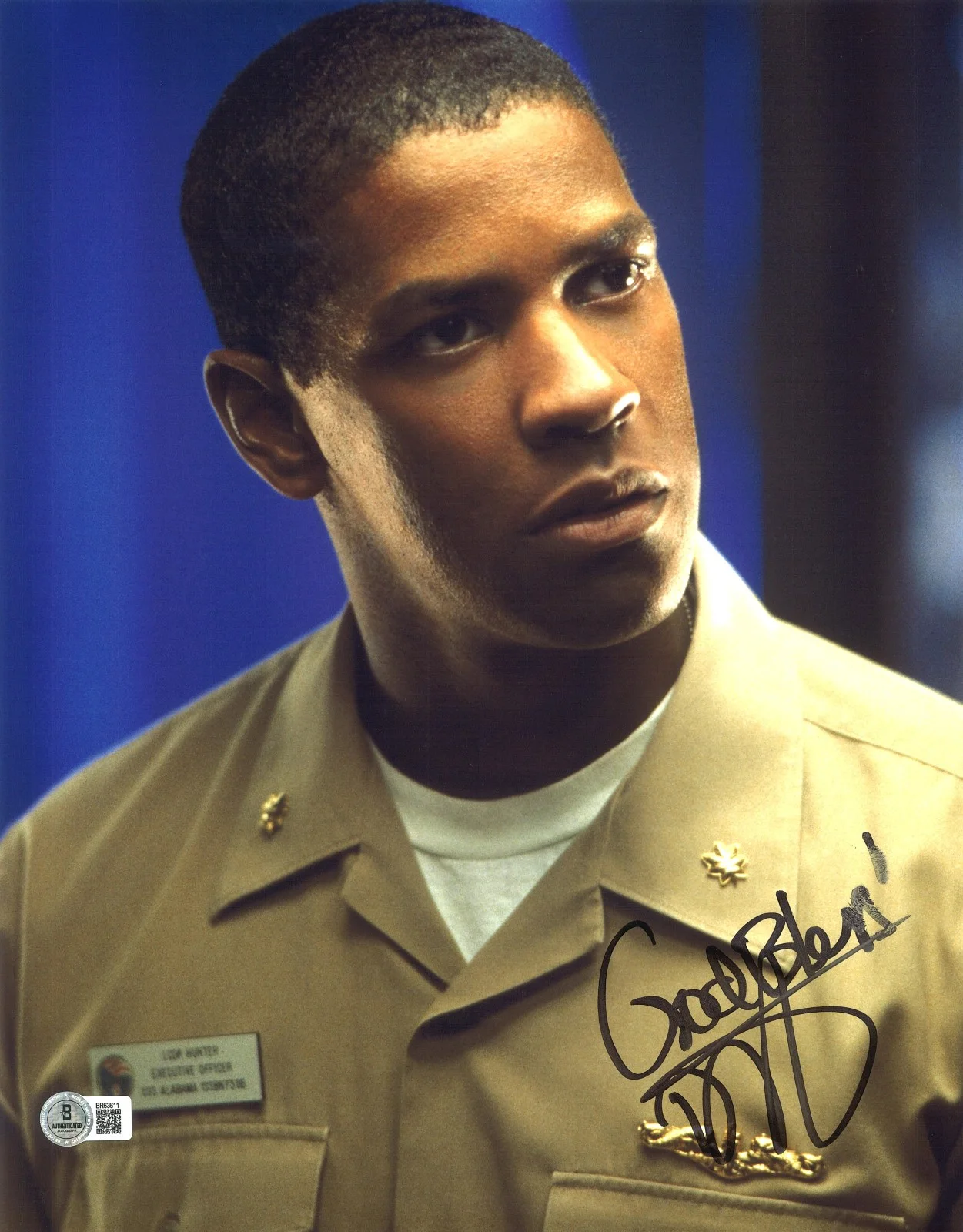 DENZEL WASHINGTON — DENZEL WASHINGTON SIGNED AUTOGRAPH CRIMSON TIDE 11X14 PHOTO BECKETT BAS