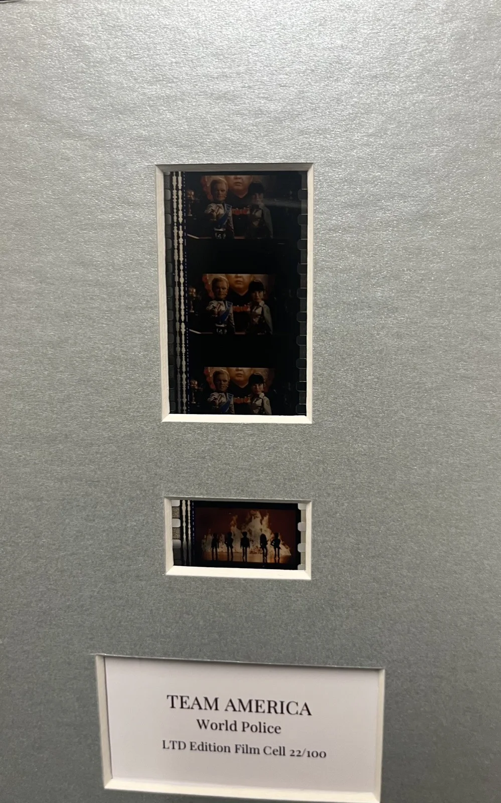 TEAM AMERICA. World police. 35mm Film Cell Mounted Display, изображение 3