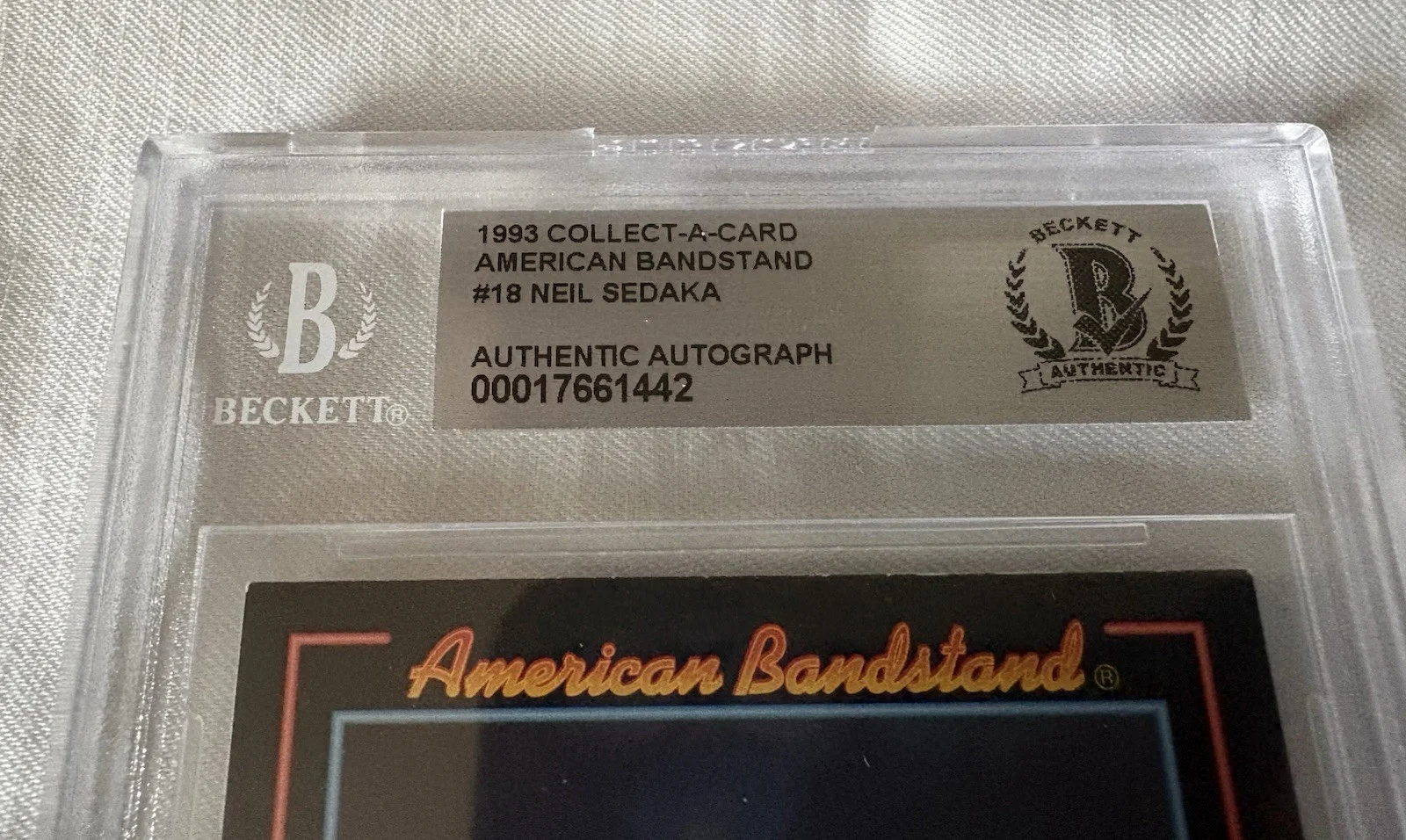 Neil Sedaka DEC’D AUTOGRAPHED 1993 American Bandstand CARD BAS COA VERY RARE, изображение 3