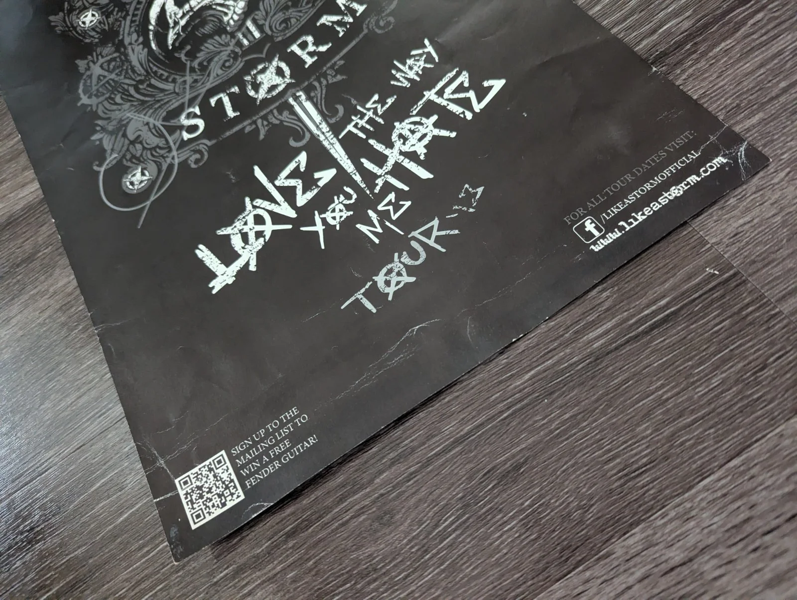 Like A Storm Love The Way You Hate Me Tour '13 Signed Band Music Poster 11x17 In, изображение 2