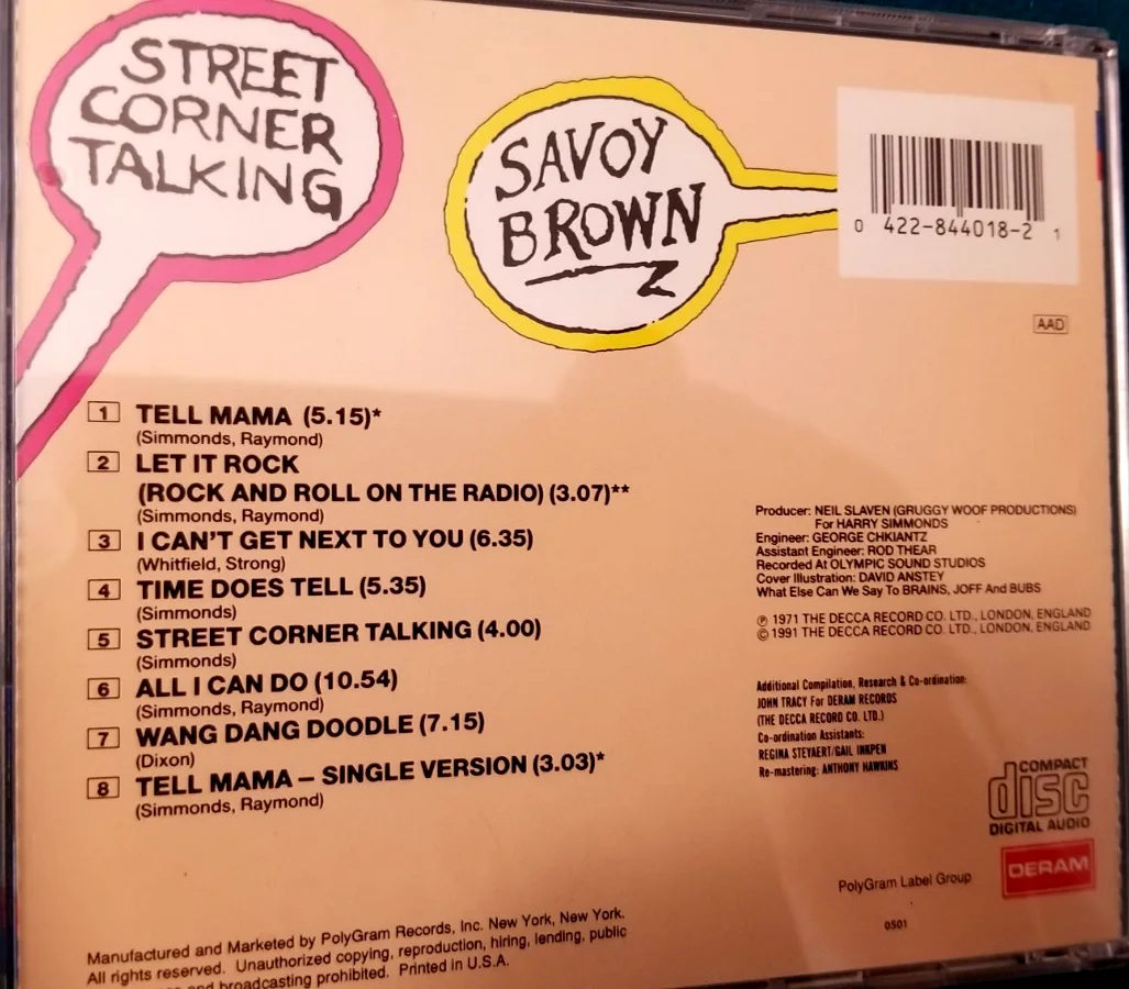 KIM SIMMONDS of SAVOY BROWN Signed CD insert STREET CORNER TALKING- includes CD, image 3