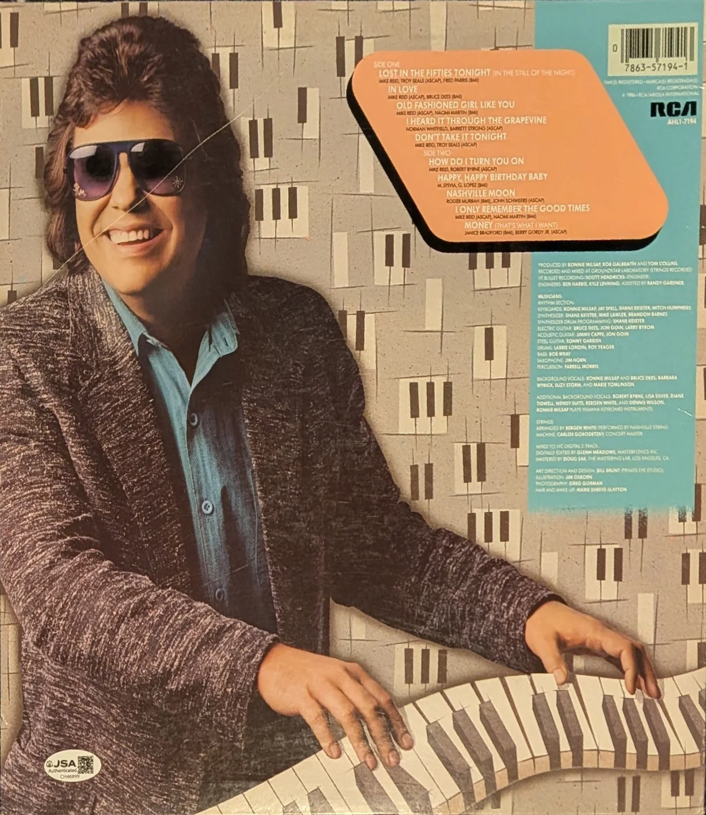 Ronnie Milsap Signed Lost In Fifties Vinyl Record Album LP Autographed JSA COA, изображение 2