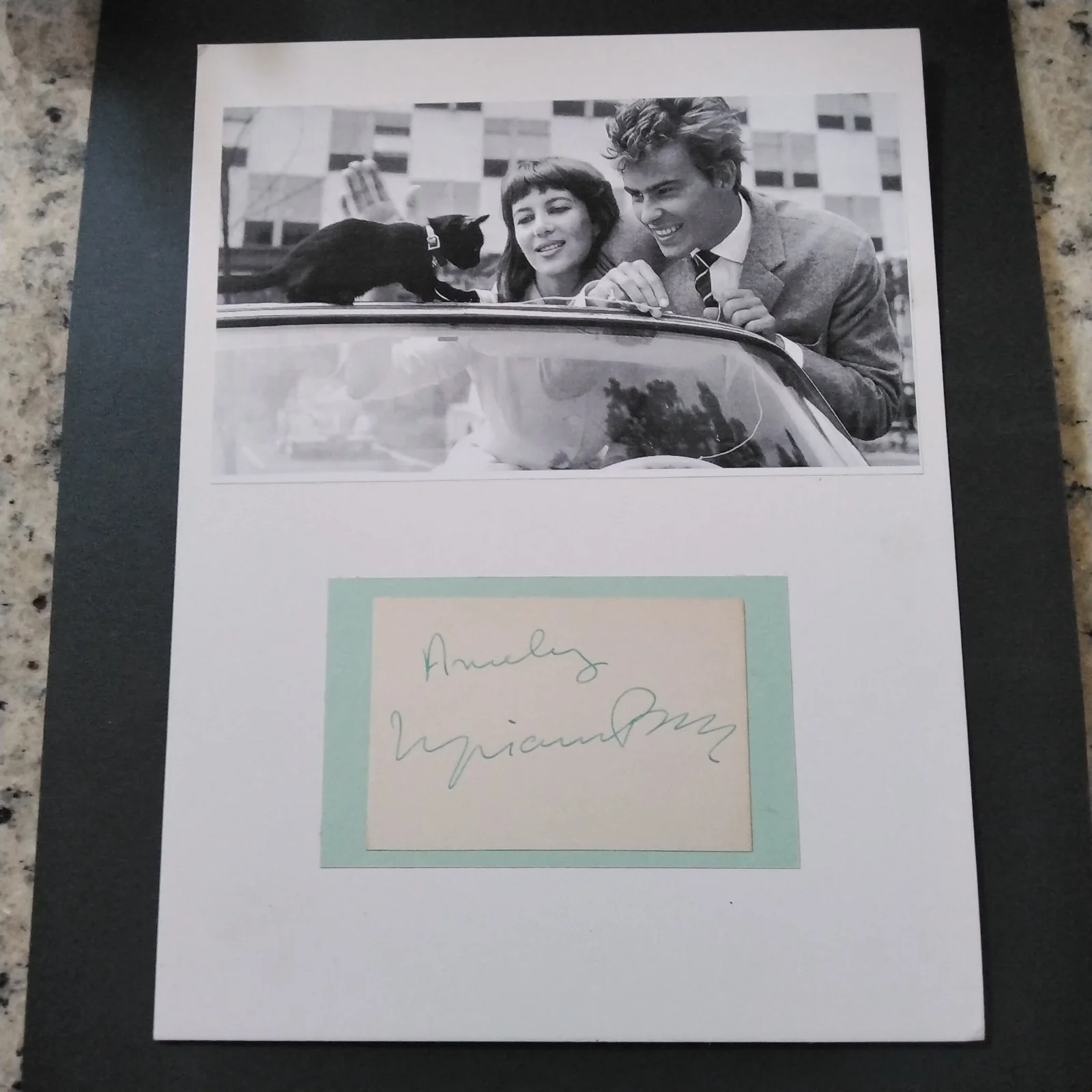 Myriam Bru SIGNED Card Photo 50s French Movie Actress Puccini Casa Ricordi, изображение 2