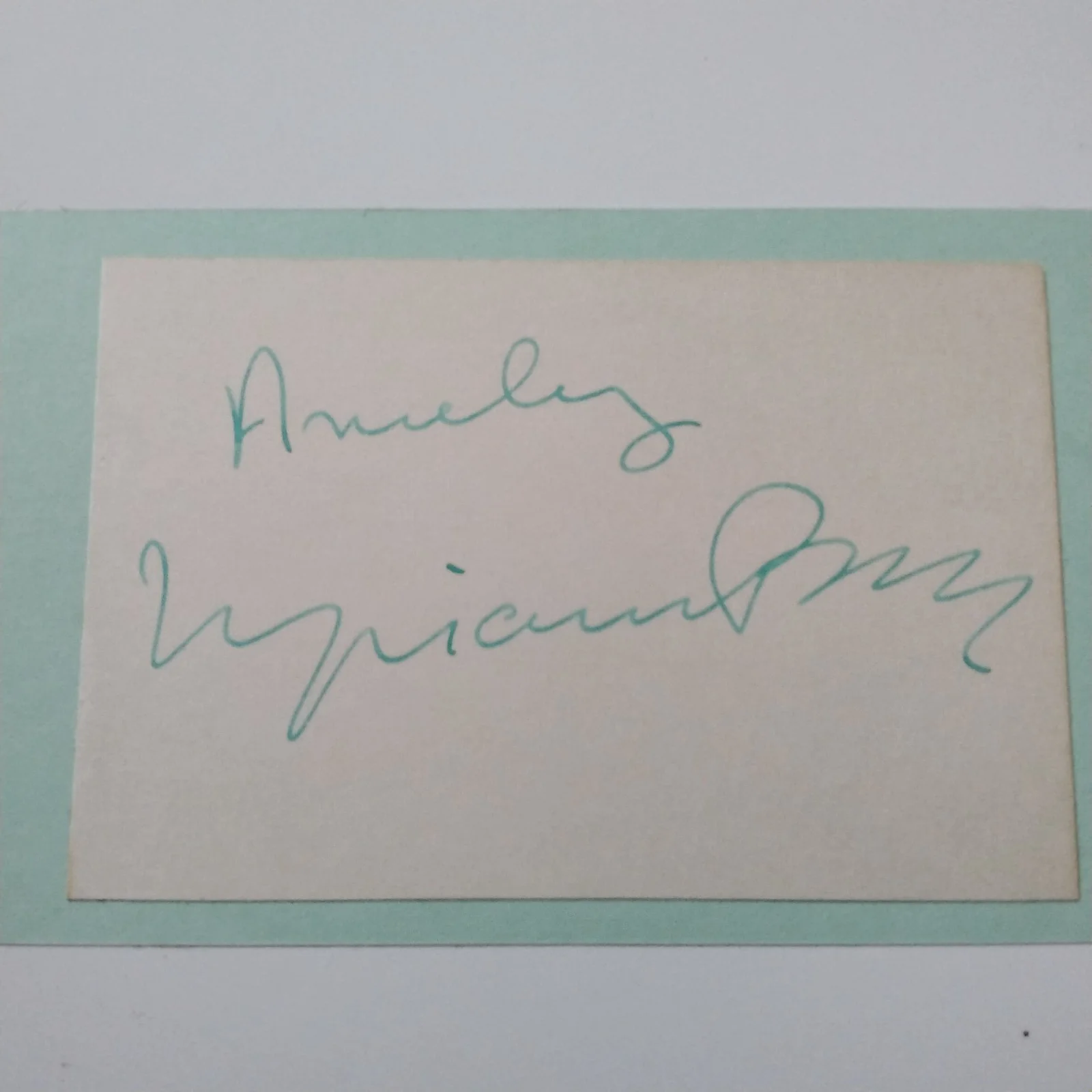 Myriam Bru SIGNED Card Photo 50s French Movie Actress Puccini Casa Ricordi, изображение 3