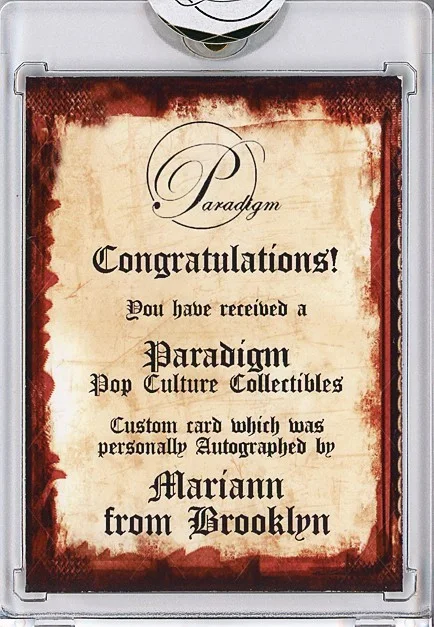 Mariann From Brooklyn — -THE HOWARD STERN SHOW- MARIANN FROM BROOKLYN Signed/Autograph/Auto Card, изображение 2