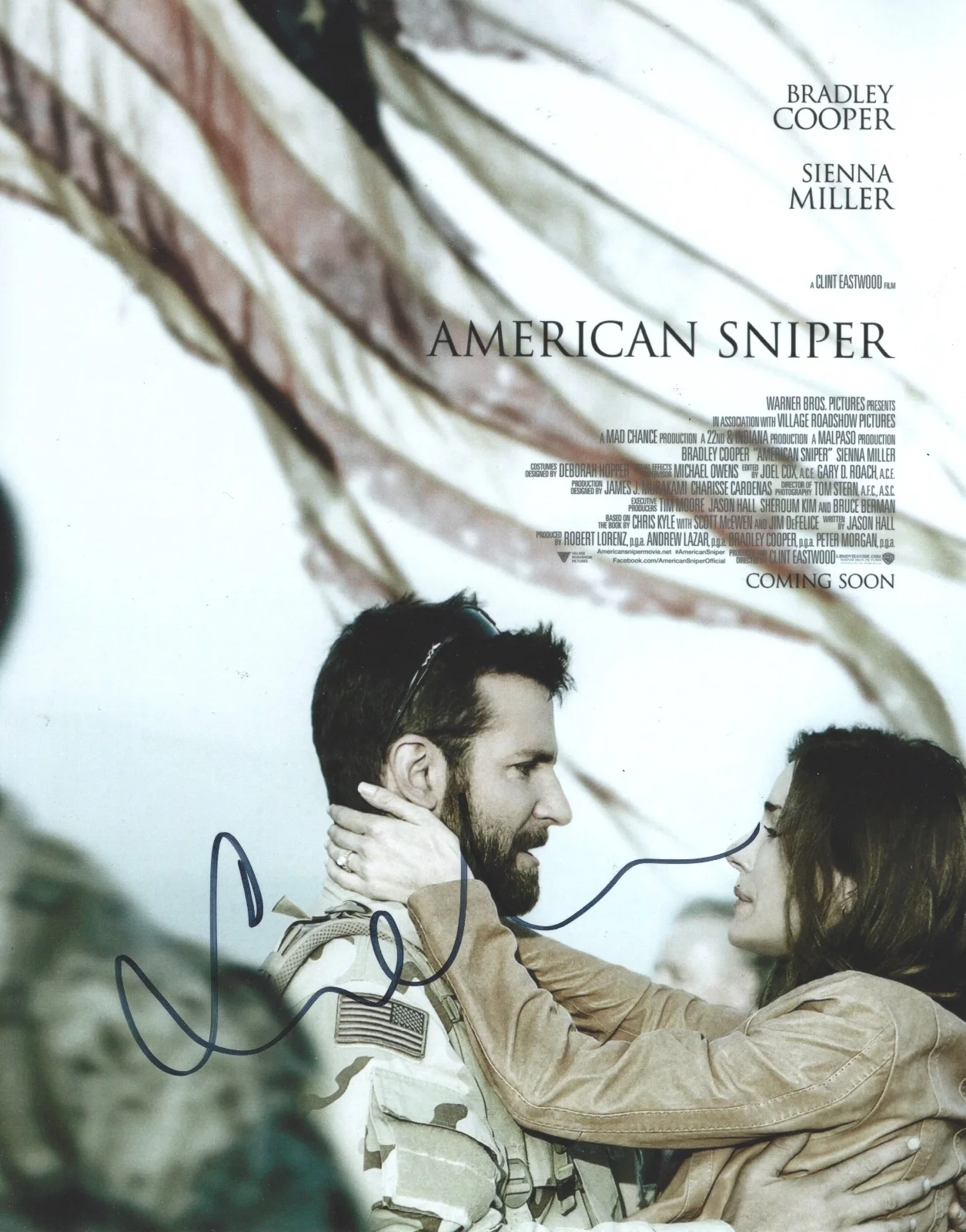 Sienna Miller — Sienna Miller signed American Sniper 8x10 photo in person. Proof