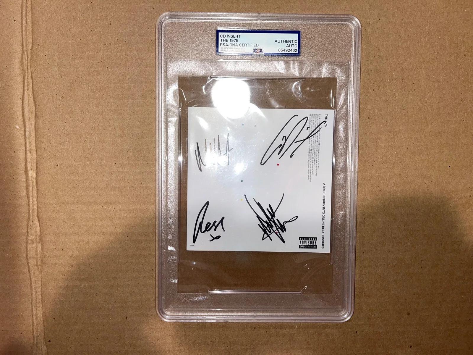 The 1975 Band Signed Autographed PSA/DNA Slabbed Slab Encapsulated Autograph, image 2