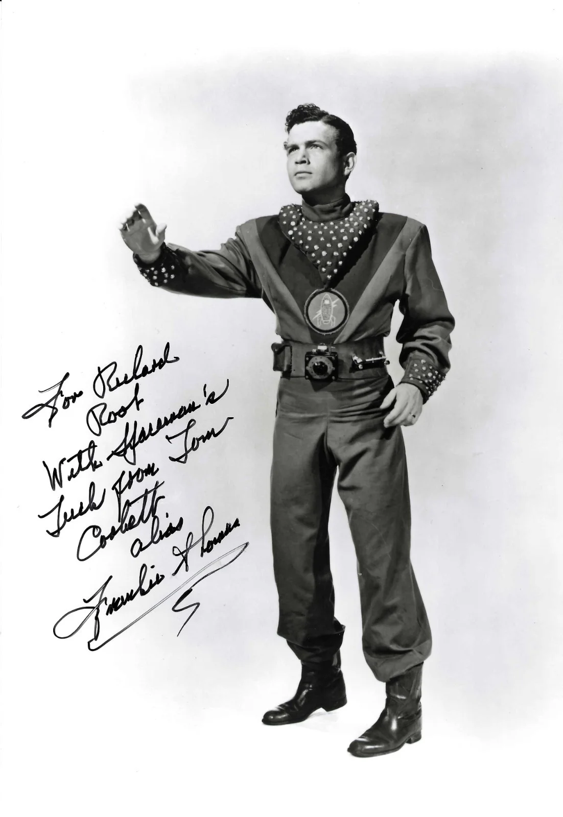 Frankie Thomas — TOM CORBETT SPACE CADET Frankie Thomas SIGNED 8x10 Photo with UACC COA