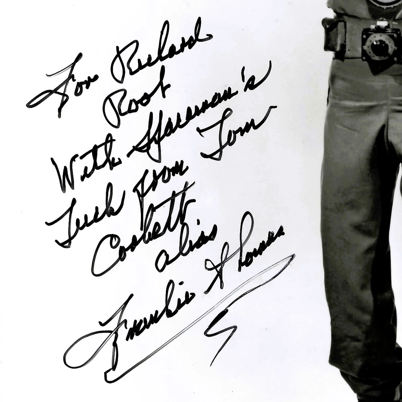 Frankie Thomas — TOM CORBETT SPACE CADET Frankie Thomas SIGNED 8x10 Photo with UACC COA, изображение 2