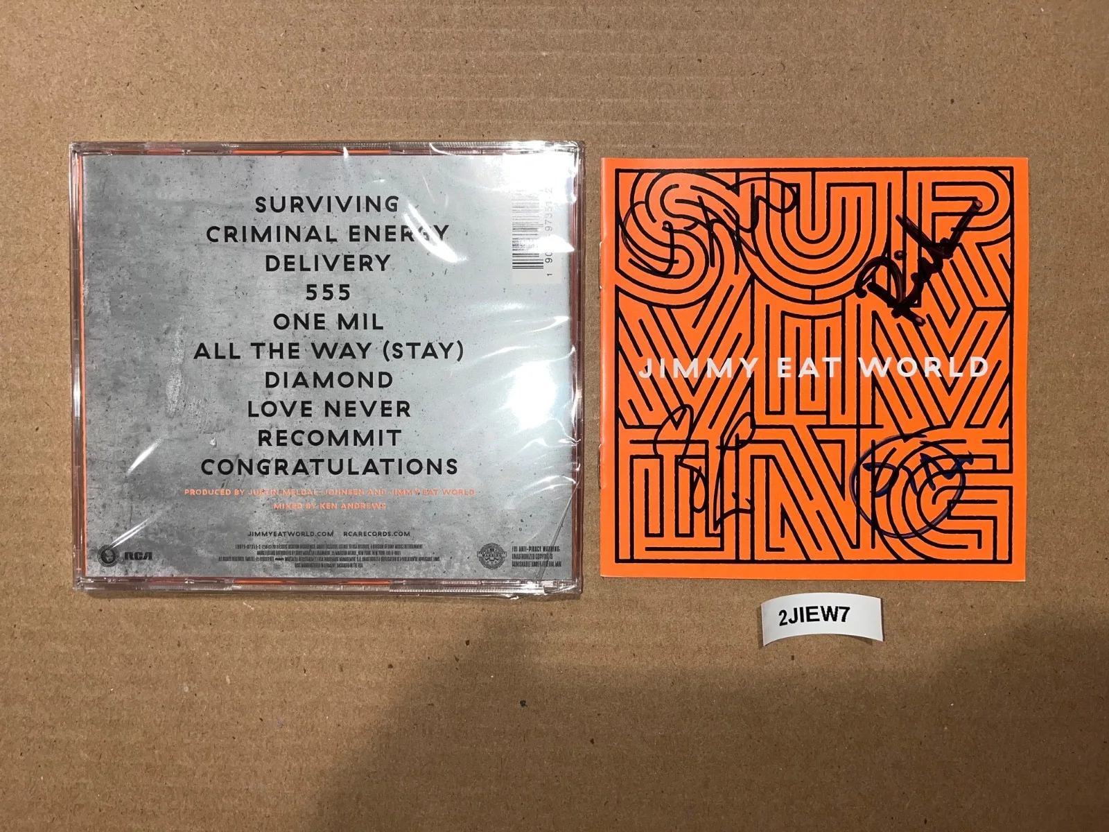 Jimmy Eat World Signed Autographed CD Surviving, image 2