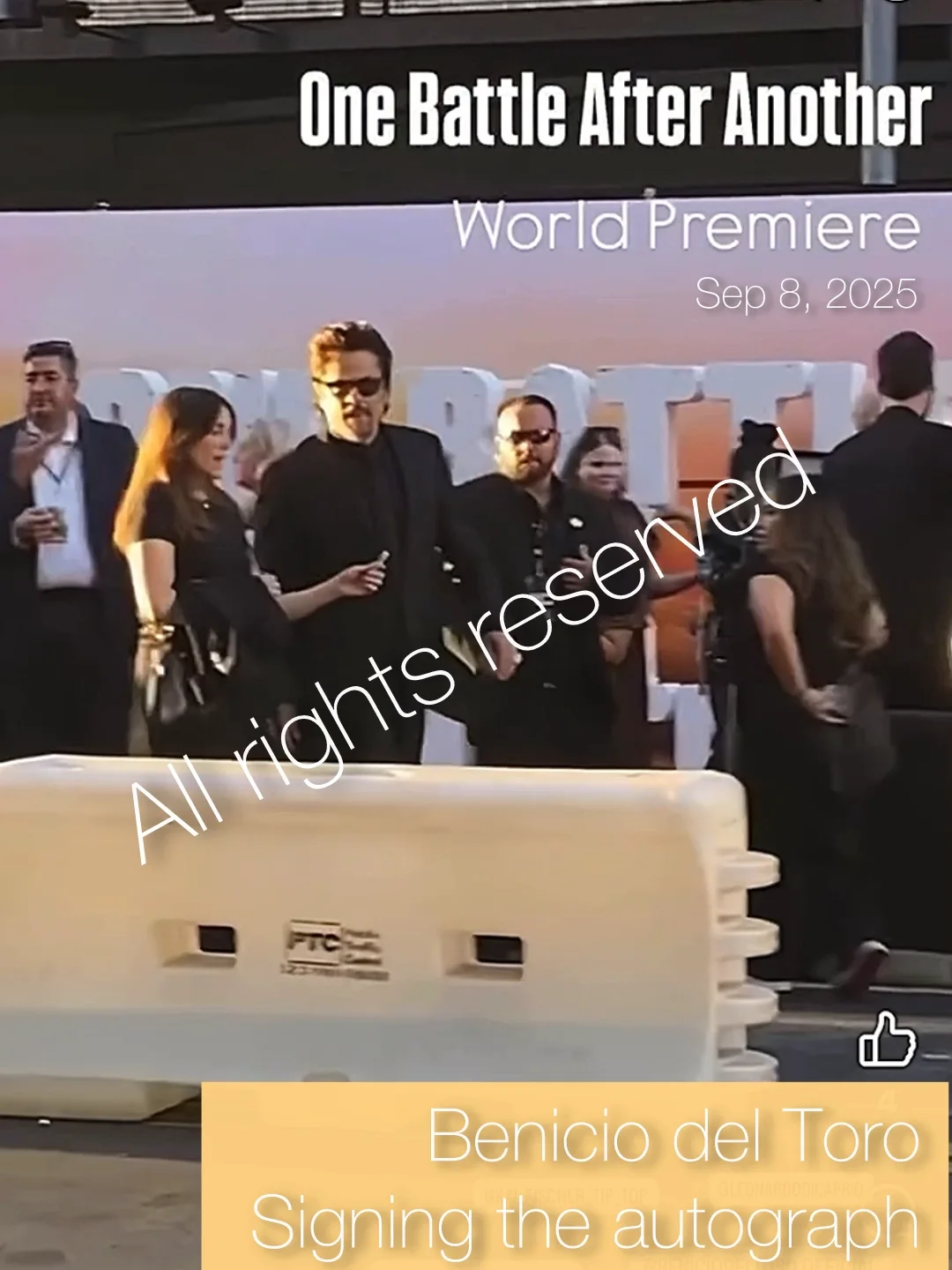 Benicio del Toro — Benicio del Toro Autograph “One Battle After Another” Poster - World Premiere, изображение 2