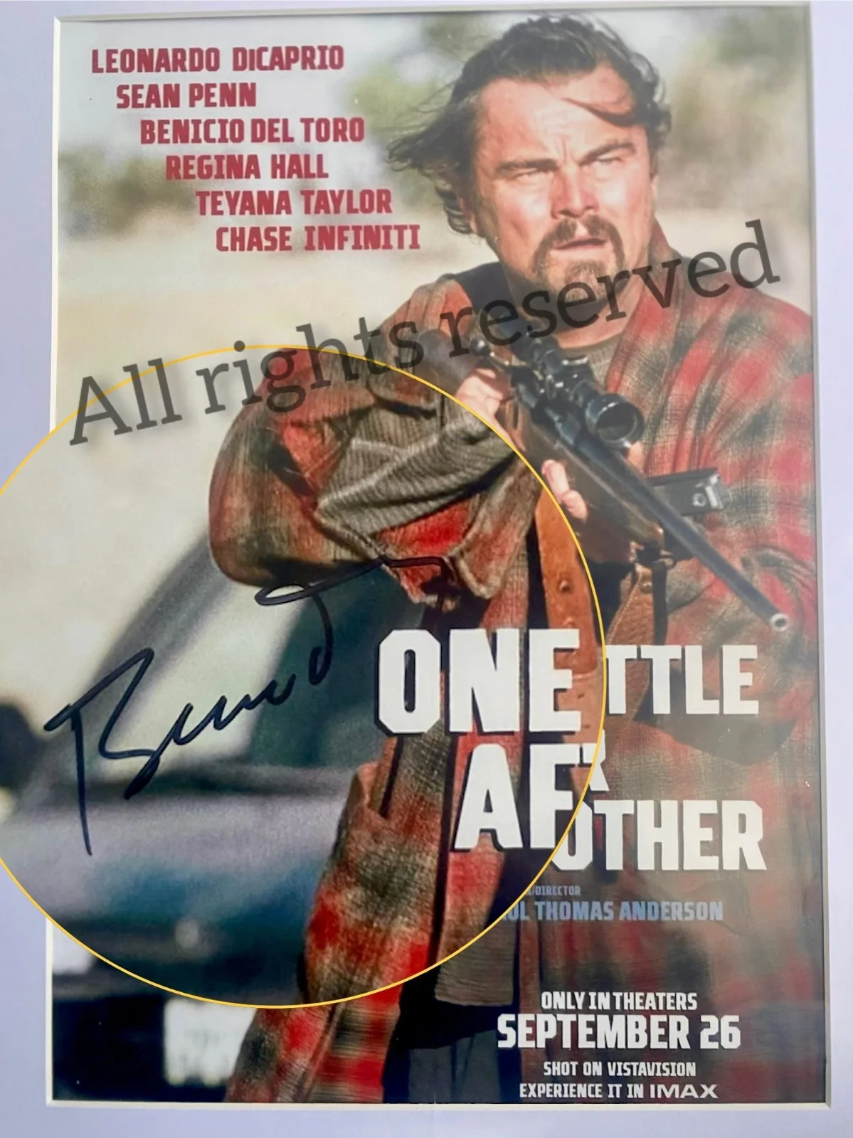 Benicio del Toro — Benicio del Toro Autograph “One Battle After Another” Poster - World Premiere, изображение 4