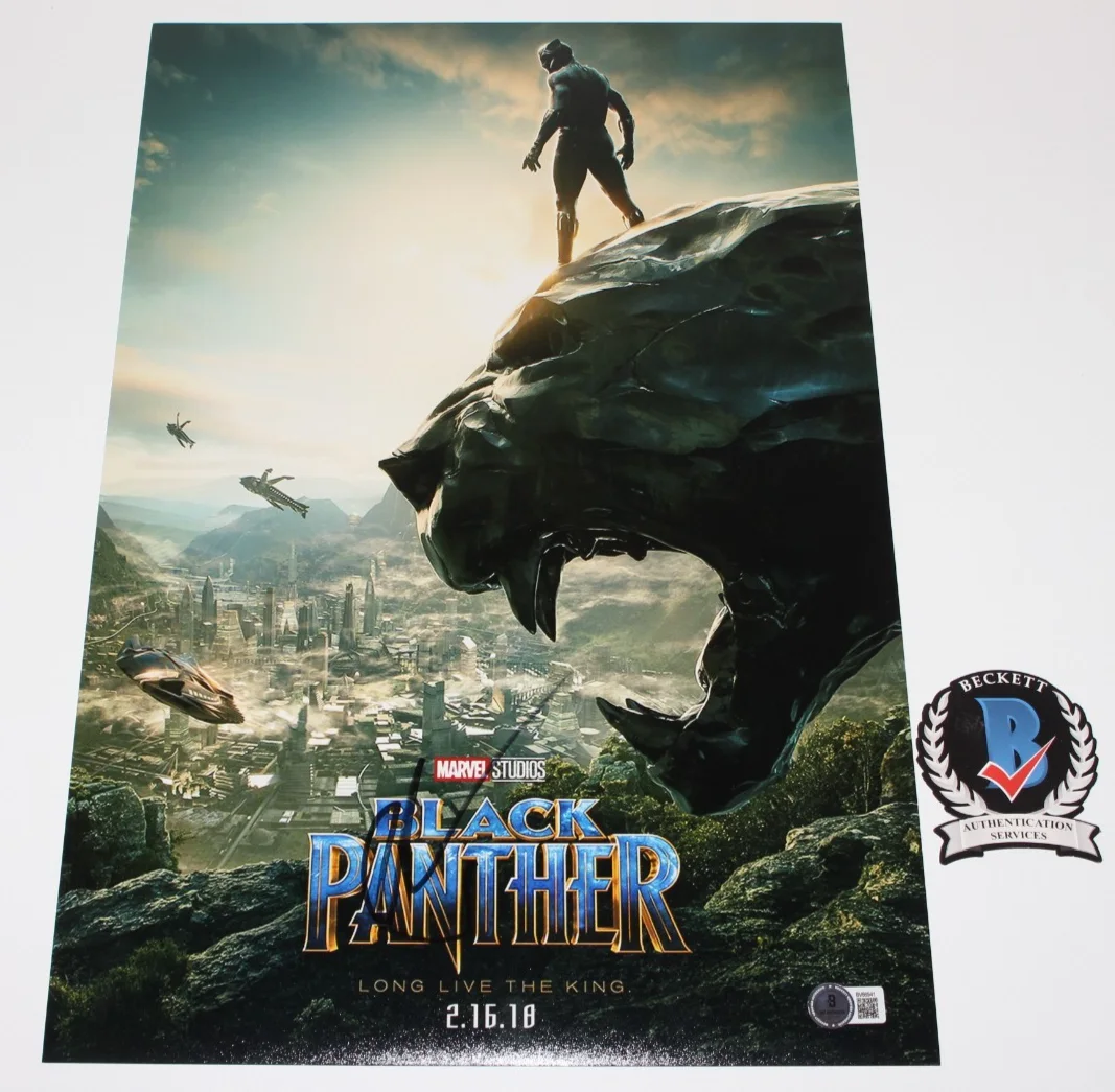 DIRECTOR RYAN COOGLER SIGNED 'BLACK PANTHER' 12x18 MOVIE POSTER BECKETT BAS COA, изображение 3