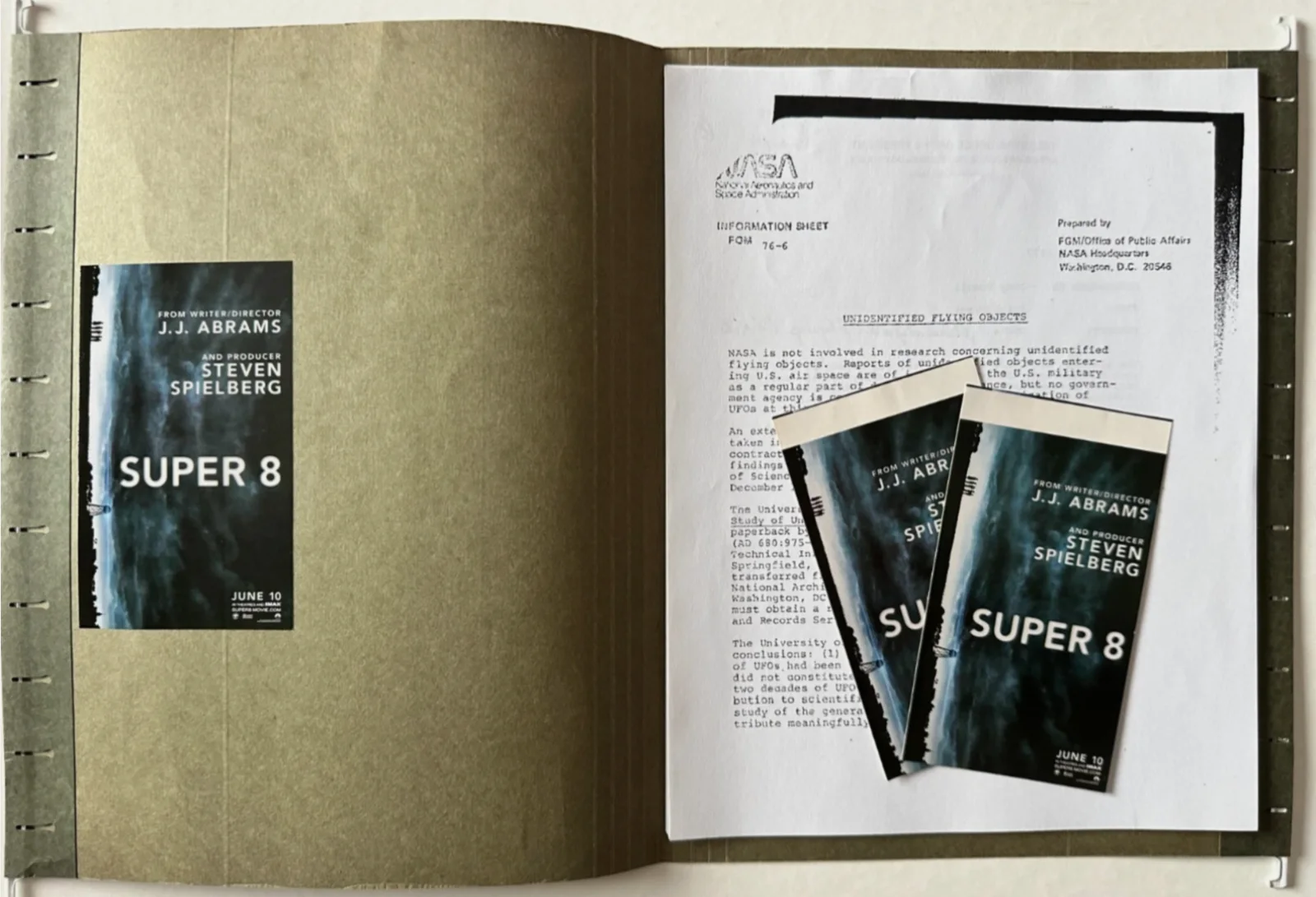 SUPER 8 - Movie 2011 Spielberg Promo Top Secret Documents. UFO Memos + Stickers, изображение 3