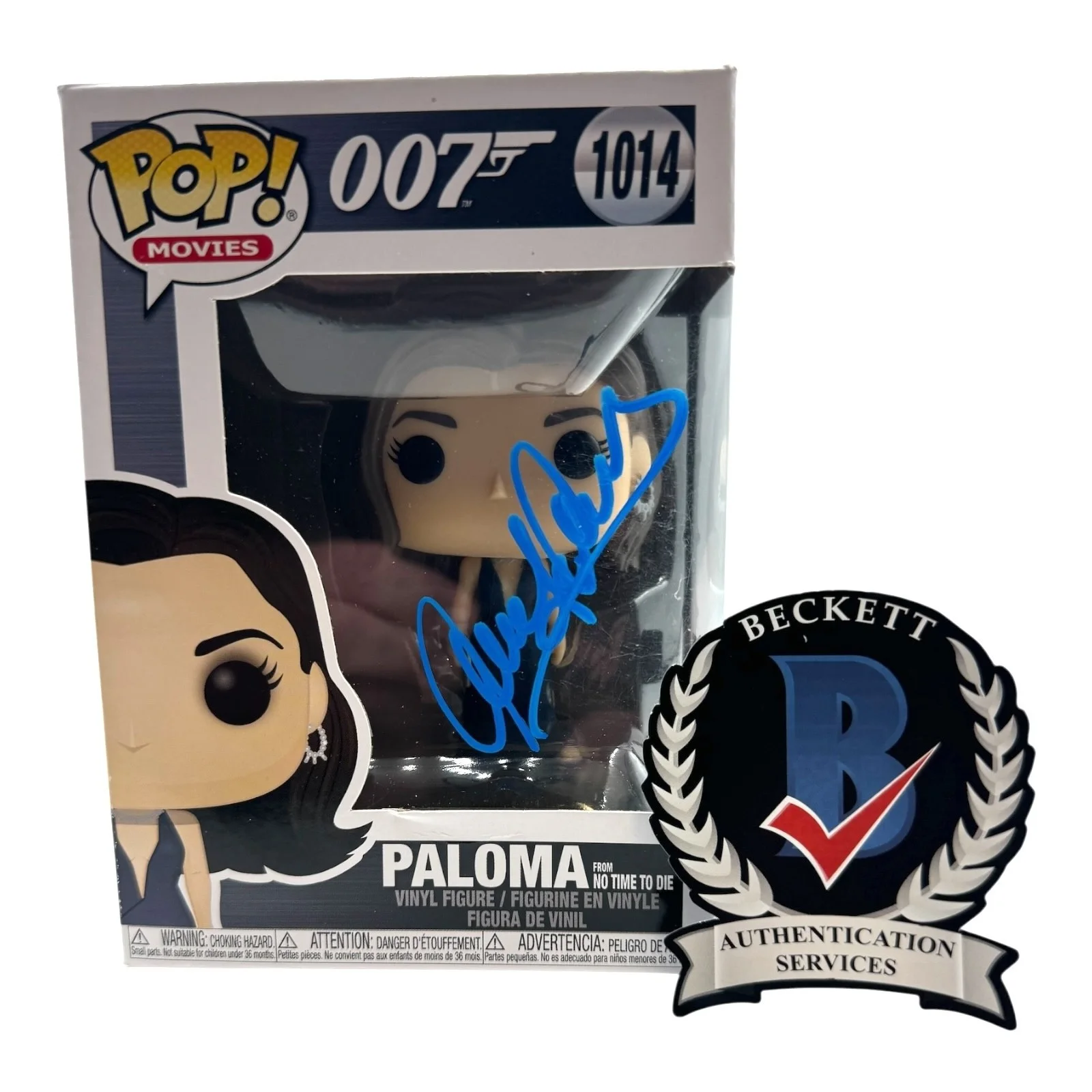 ANA DE ARMAS — ANA DE ARMAS SIGNED AUTOGRAPH JAMES BOND FUNKO POP 1014 BECKETT BAS COA 007