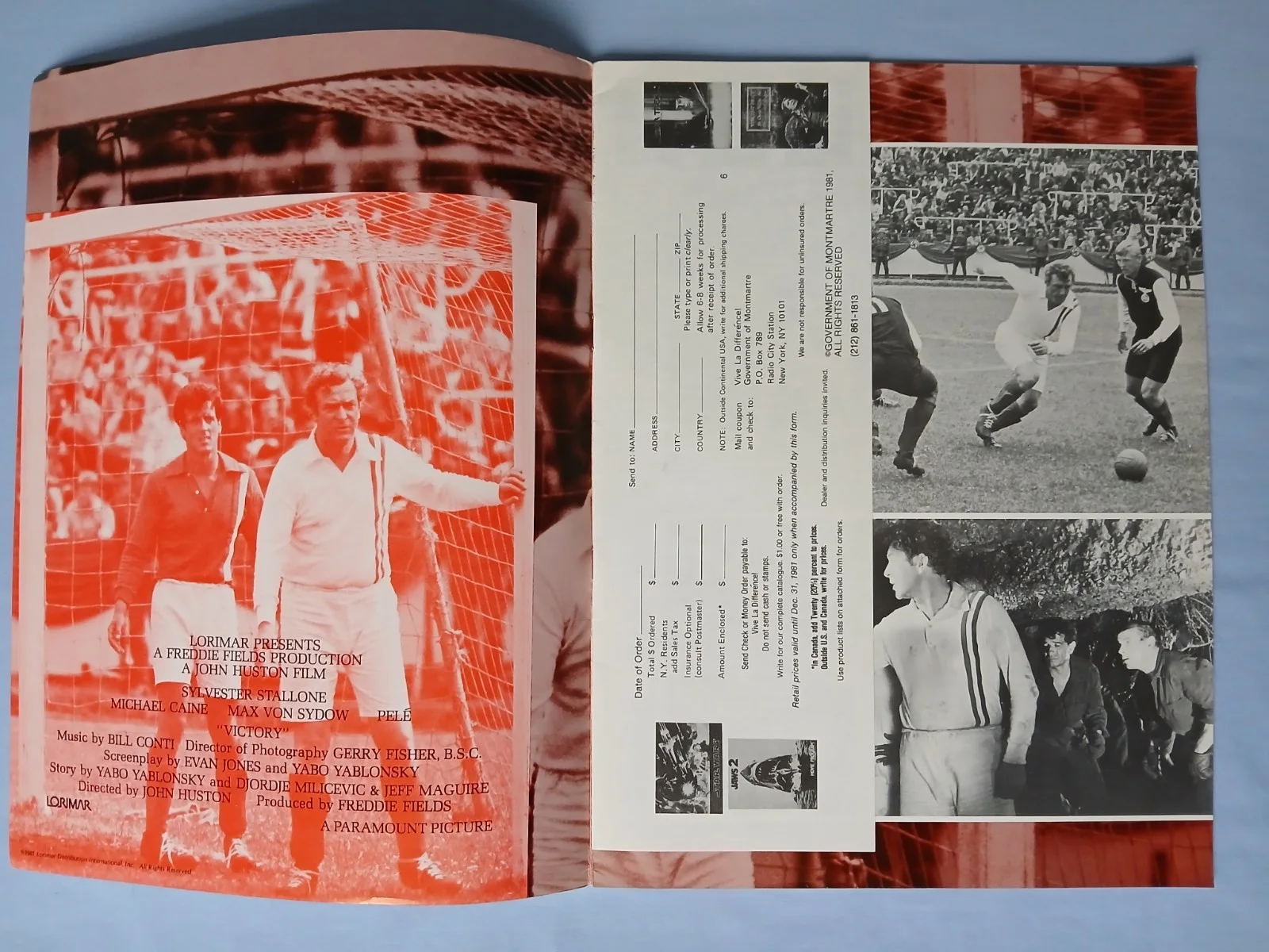 ESCAPE TO VICTORY (1981) original cinema souvenir brochure - Stallone Caine Pele, изображение 2
