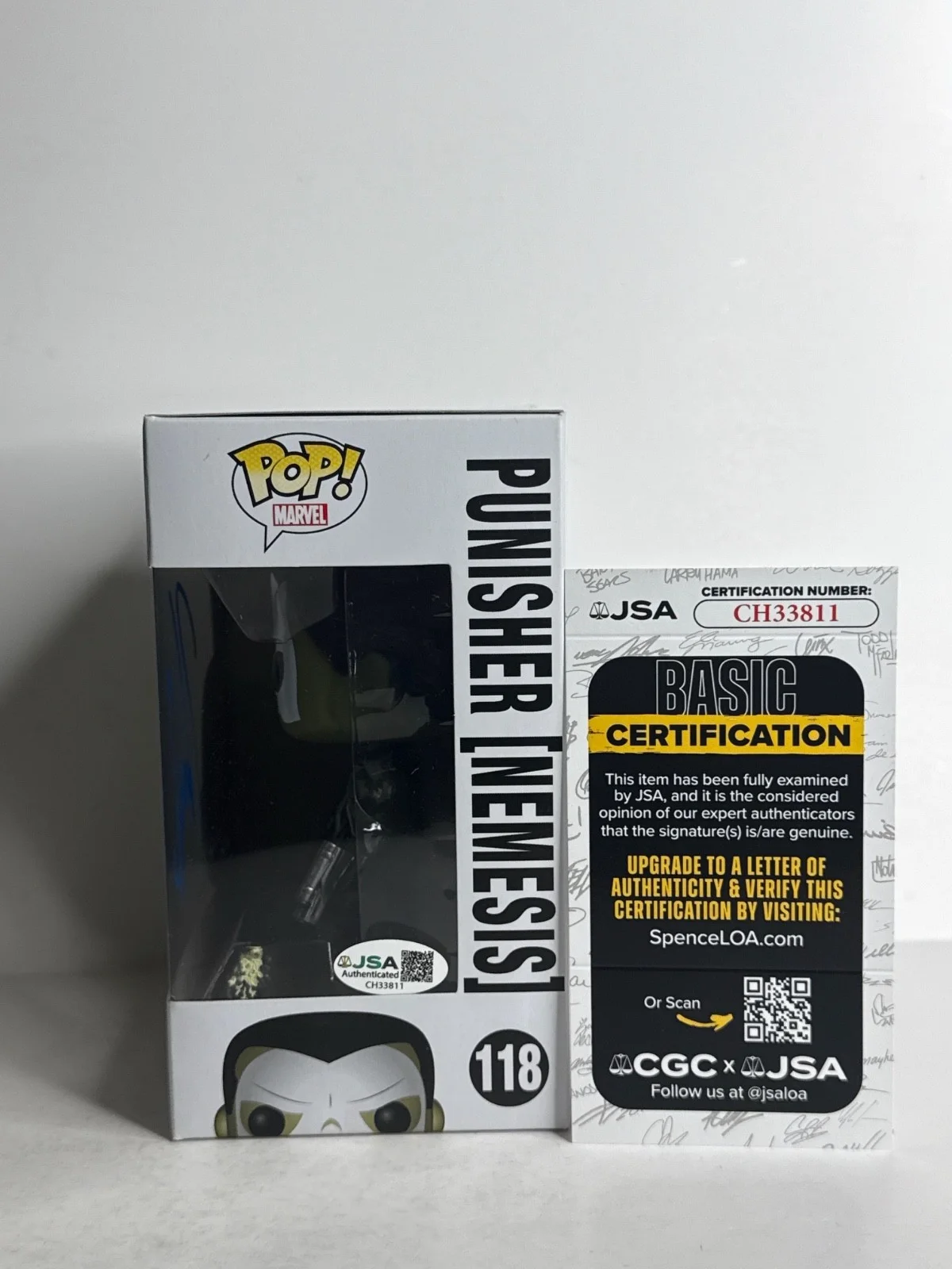 Thomas Jane — Thomas Jane Signed Marvel Punisher Funko #118 JSA CH33811, image 2
