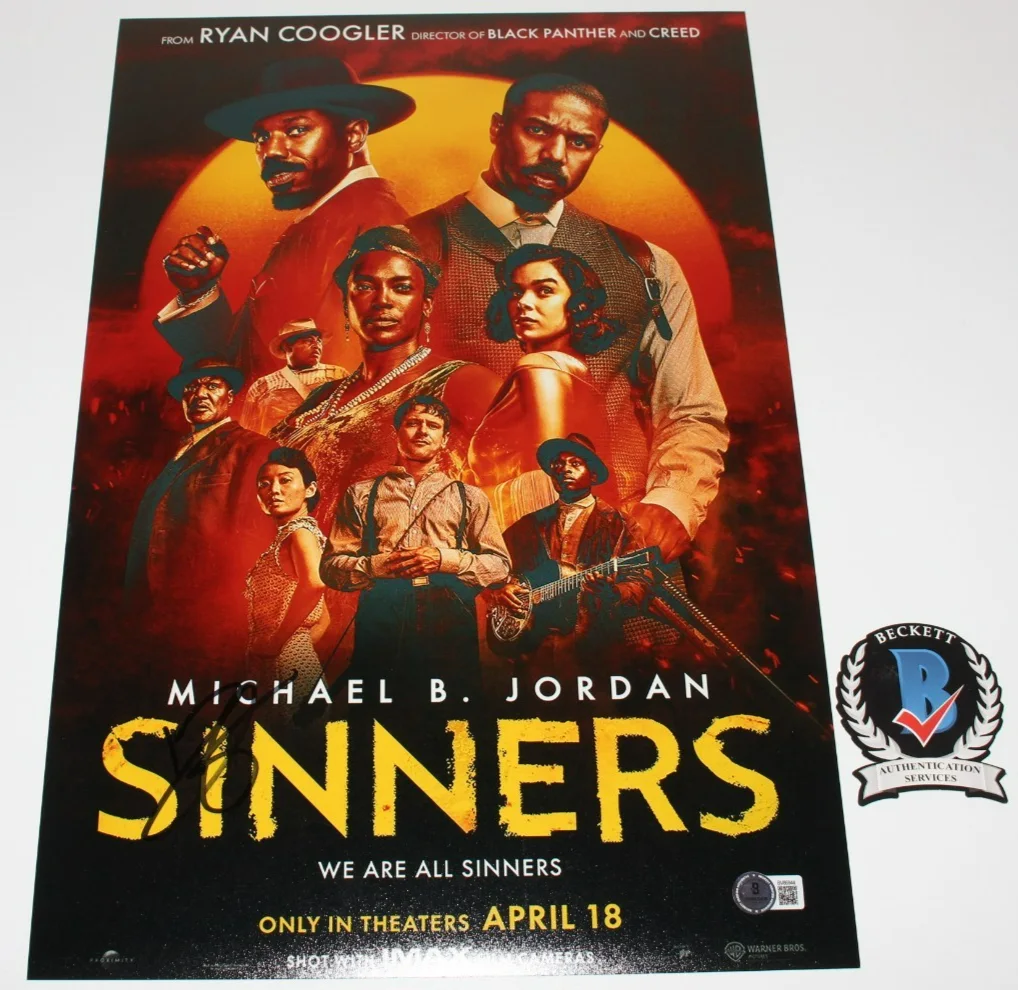 DIRECTOR RYAN COOGLER SIGNED 'SINNERS' 12x18 MOVIE POSTER BECKETT BAS COA, изображение 3