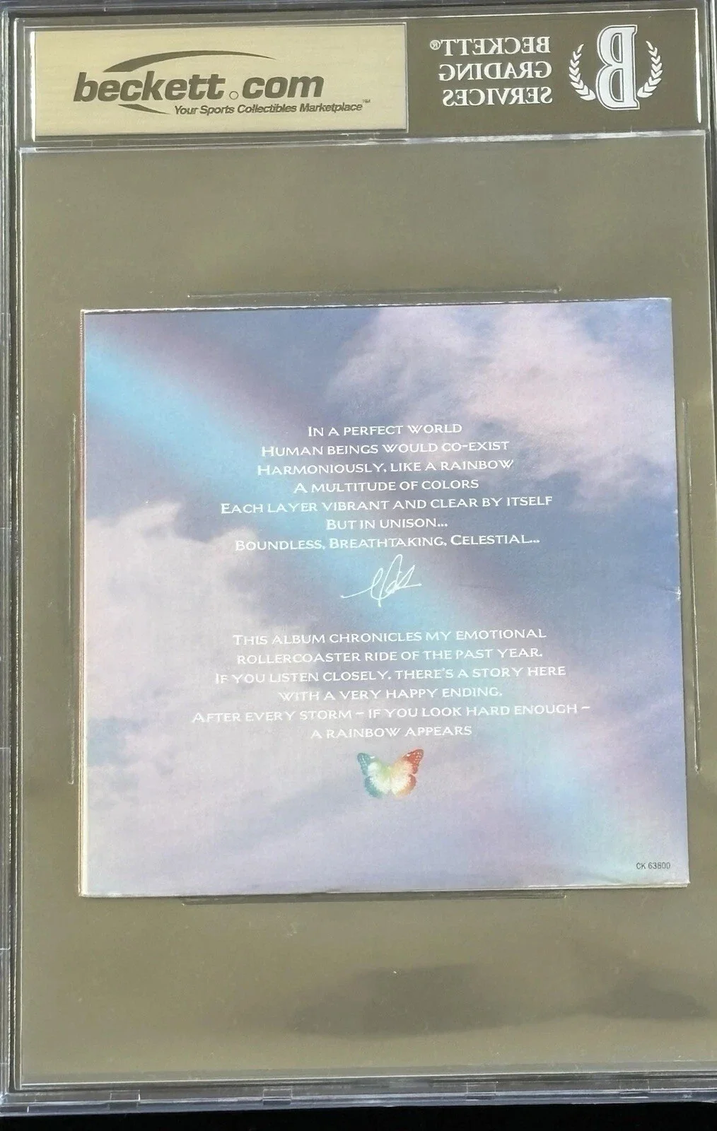 MARIAH CAREY SIGNED AUTO RAINBOW CD BOOK BECKETT SLABBED Encapsulated BAS, изображение 2