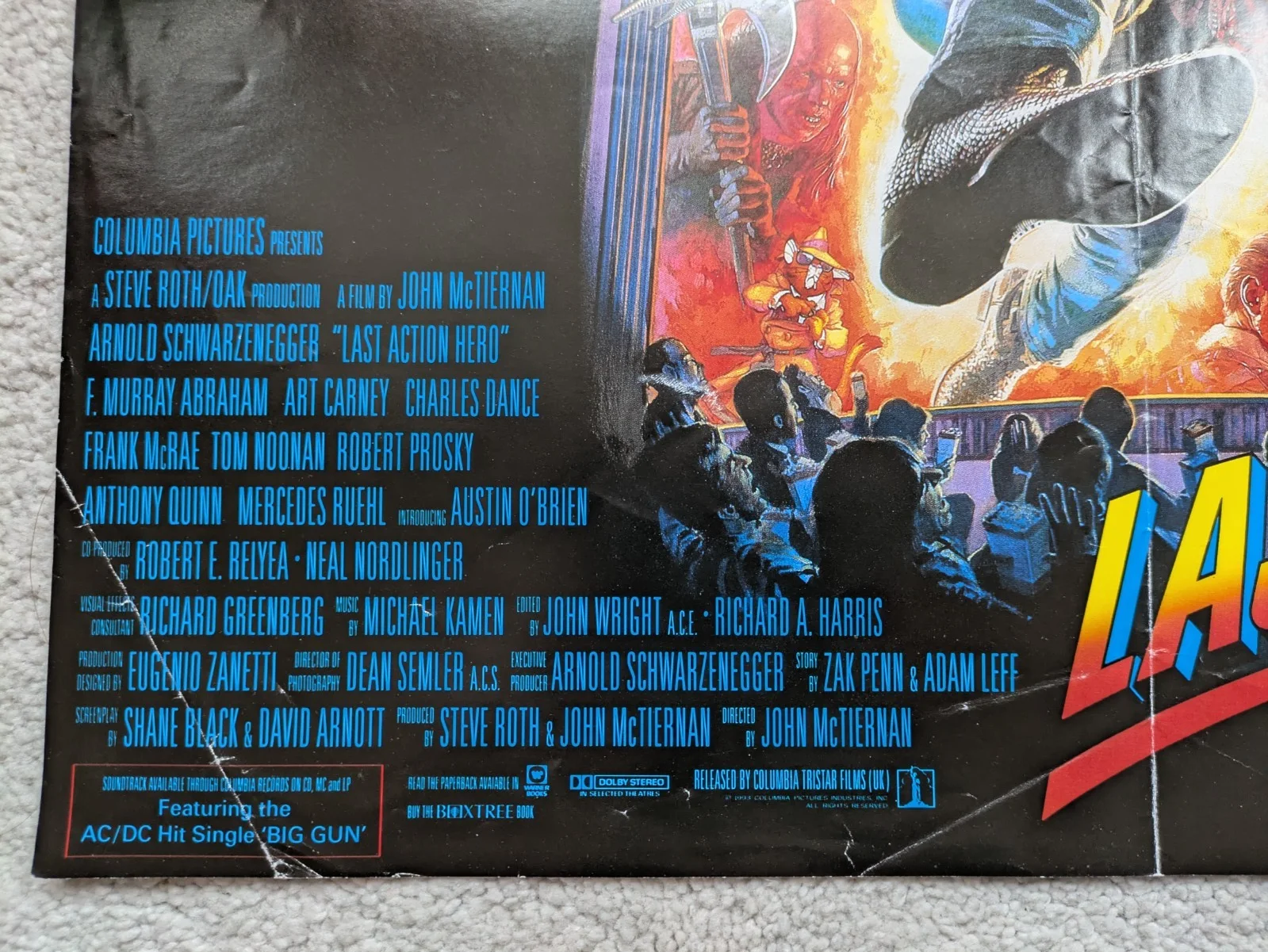 LAST ACTION HERO Arnold Schwarzenegger Promo Mini Poster 16"x12" 1993, изображение 3