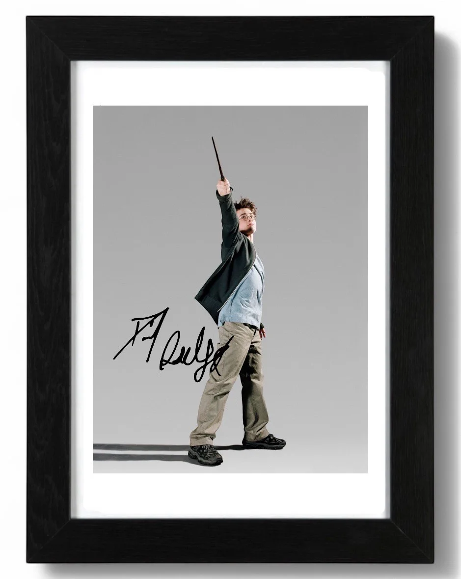 Daniel Radcliffe Signed Autograph PHOTO Pre Print 6x4/A4/ Framed Harry Potter, изображение 2