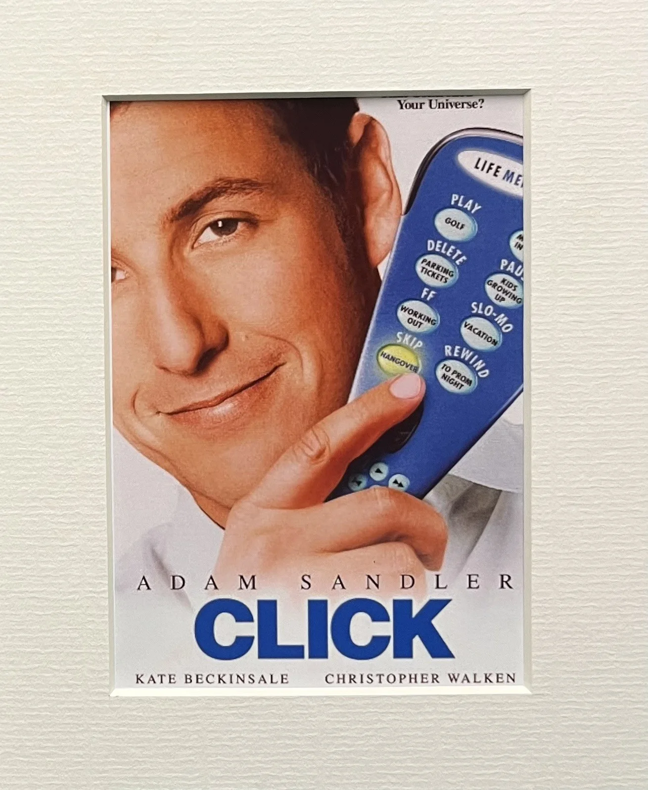CLICK. Adam Sandler. 35mm Film Cell Mounted Display, image 2