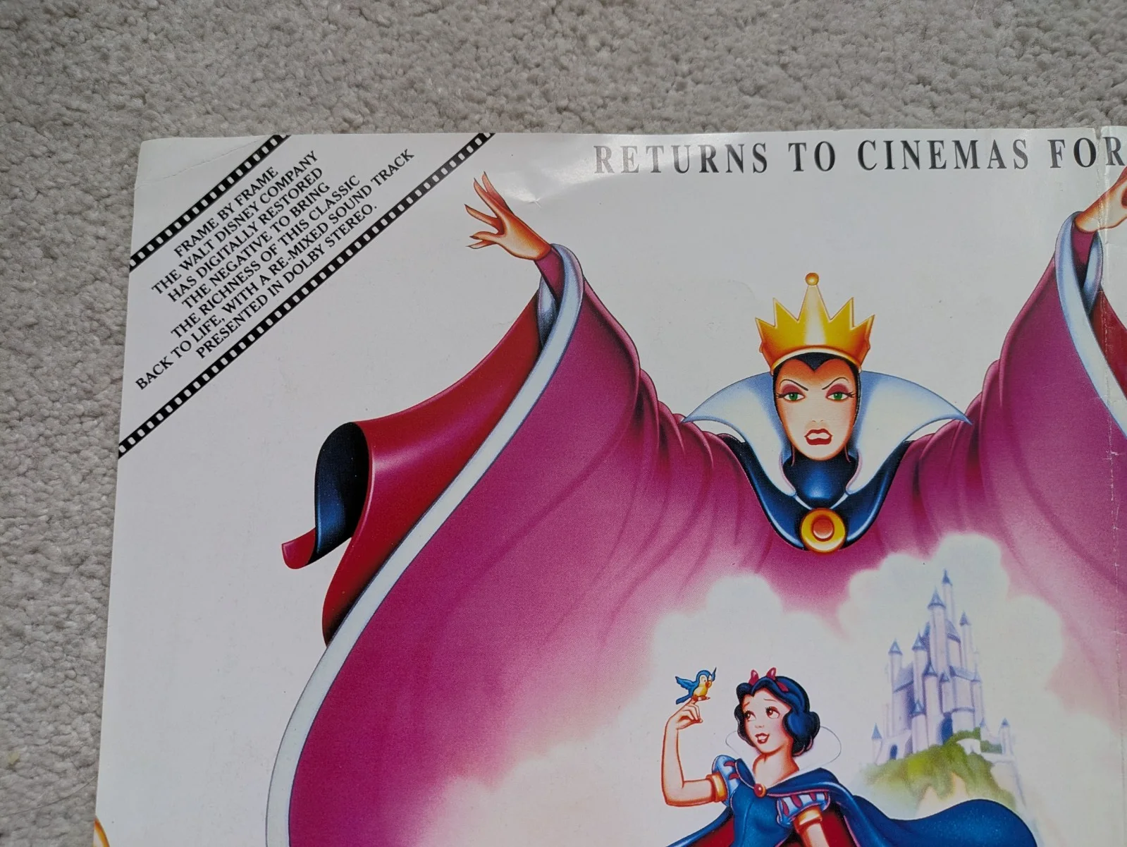 SNOW WHITE & THE SEVEN DWARFS movie Promo Mini Poster 16"x12" 1990S reissue, изображение 4