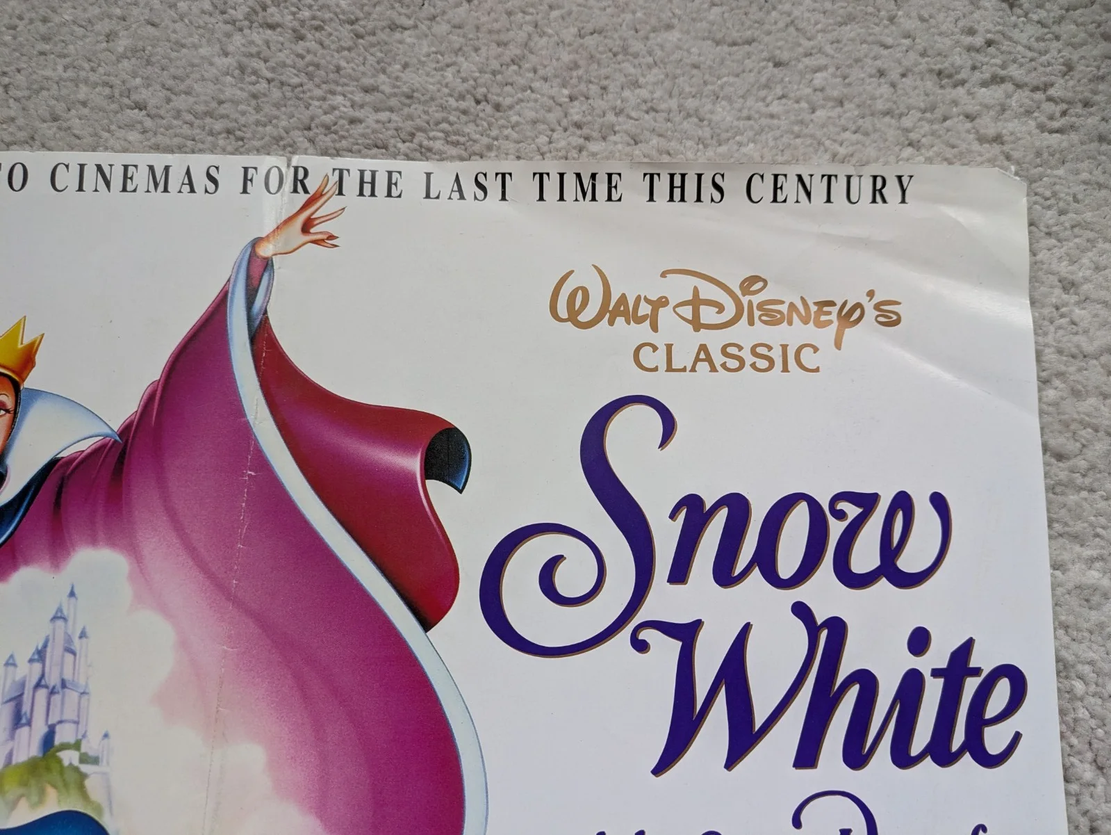 SNOW WHITE & THE SEVEN DWARFS movie Promo Mini Poster 16"x12" 1990S reissue, изображение 5