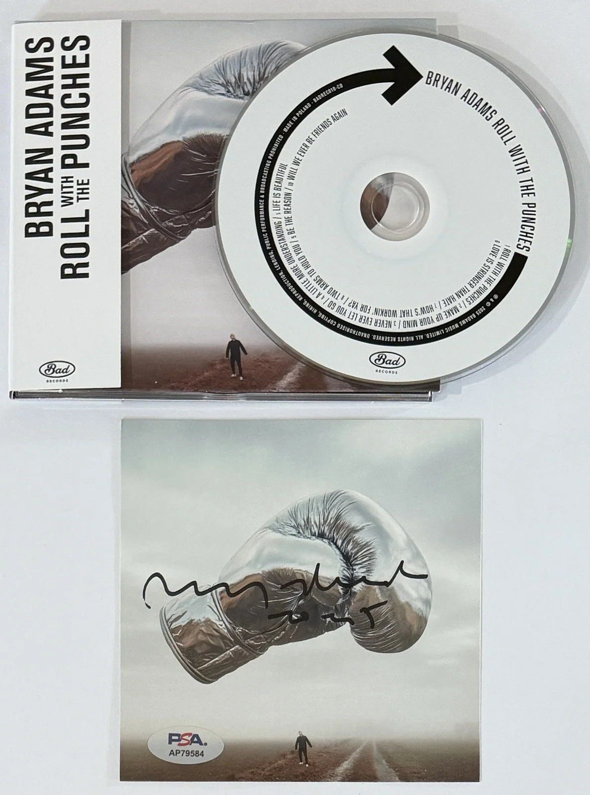 BRYAN ADAMS ROLL WITH THE PUNCHES SIGNED COVER CARD & CD PSA DNA COA AUTOGRAPH, изображение 2