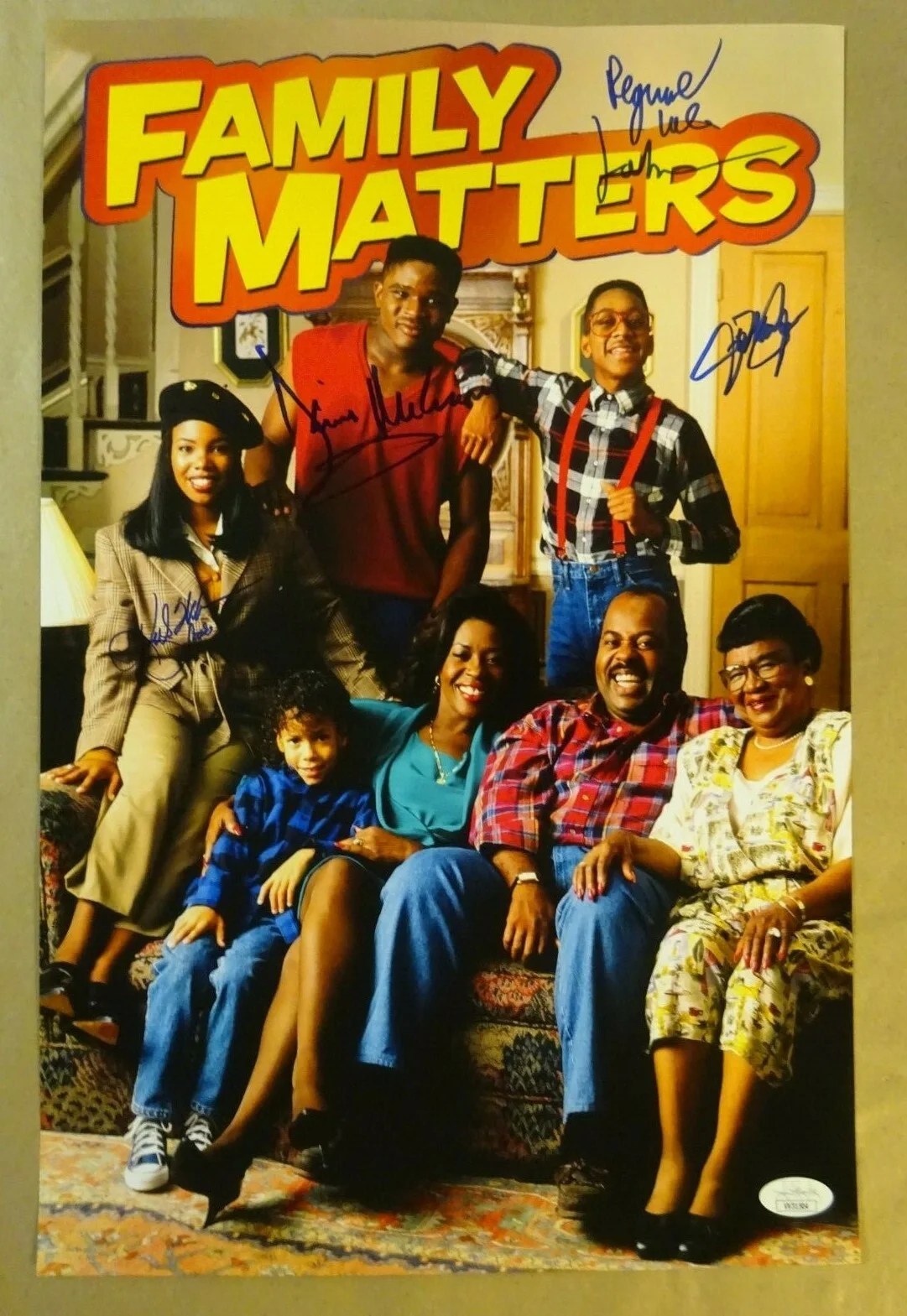 Reginald VelJohnson, Jo Marie Payton — Autographed Family Matters Cast Signed By 4 - 11"x17" Photograph JSA COA + Proof, изображение 2