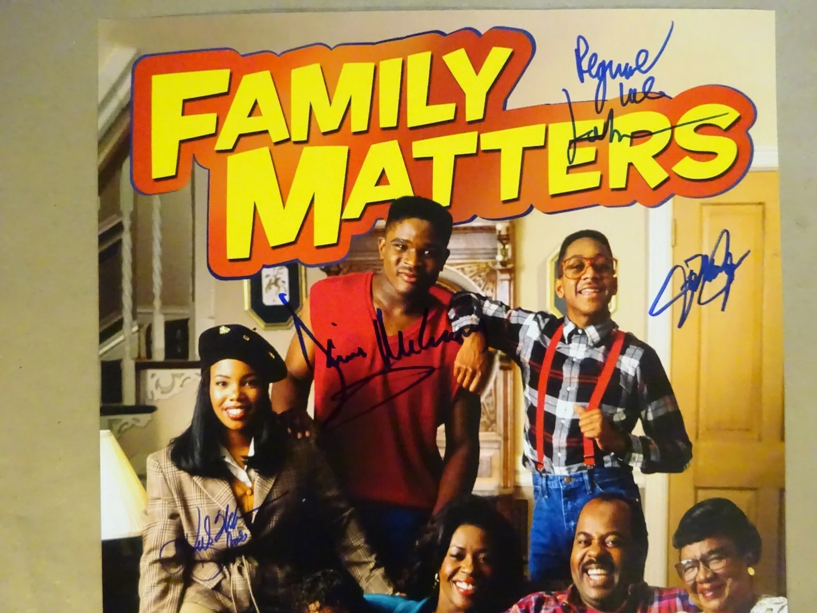Reginald VelJohnson, Jo Marie Payton — Autographed Family Matters Cast Signed By 4 - 11"x17" Photograph JSA COA + Proof, изображение 4