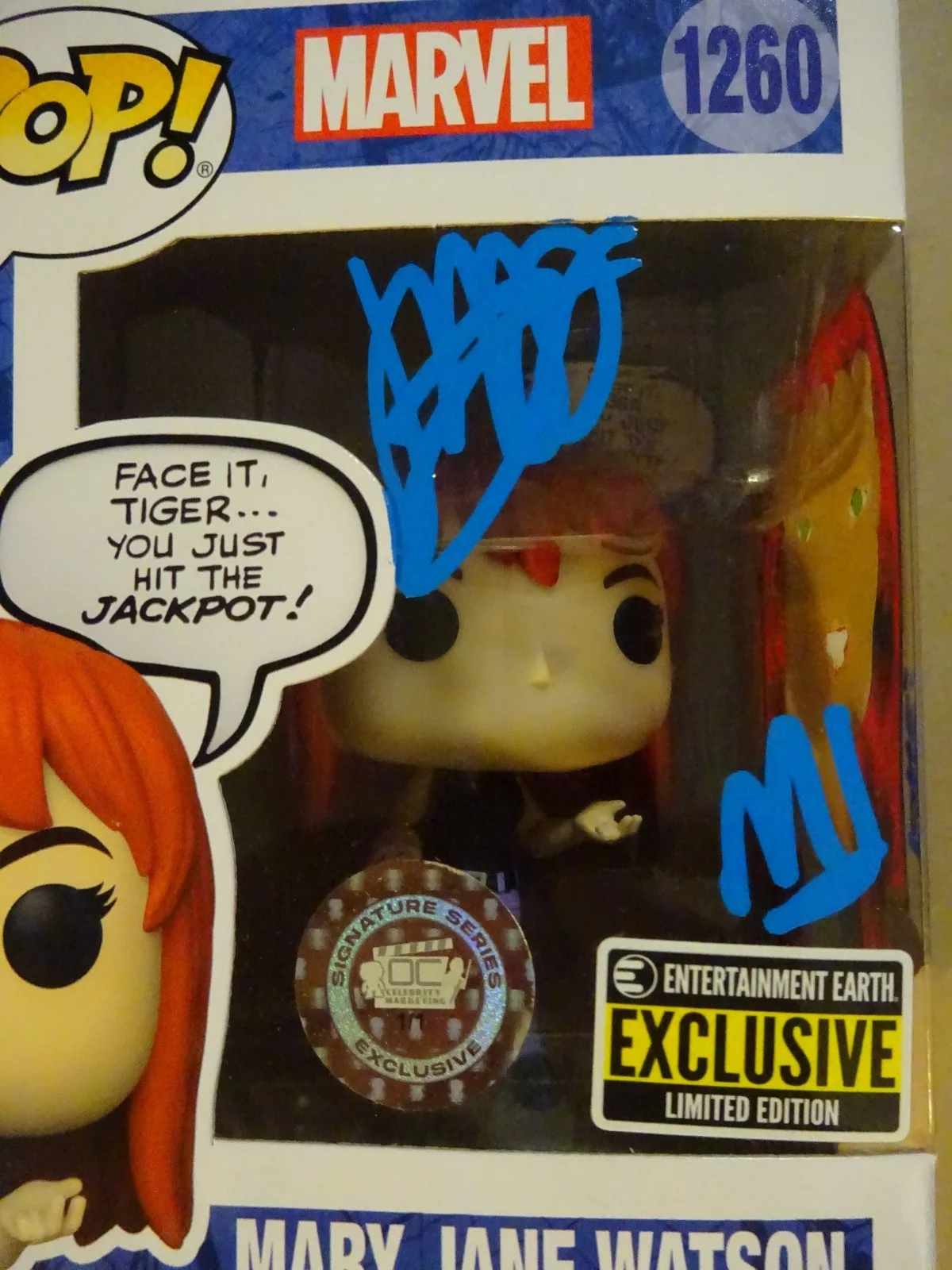Tone Rodriguez, Jennifer Hale — Signed Jennifer Hale & Original Sketch Marvel Mary Jane Watson Funko Pop COA, изображение 4