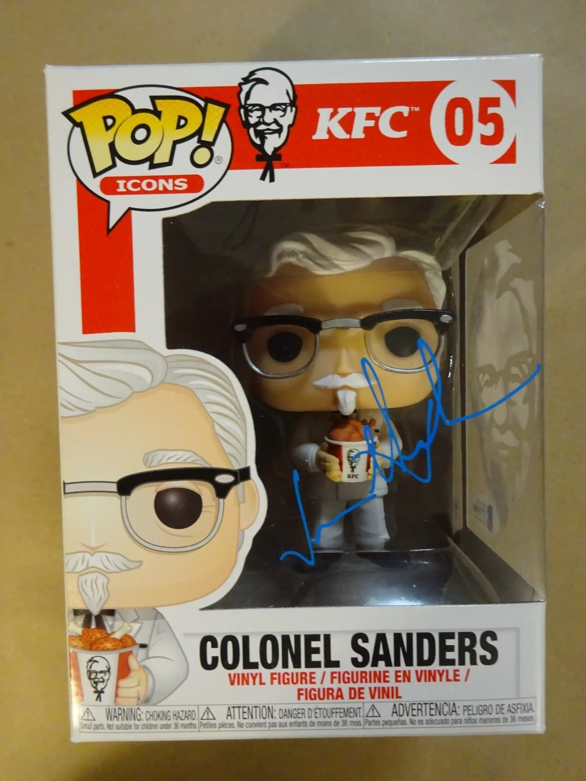 Ken Wheaton, Jason Alexander — Signed Jason Alexander & Original Sketch Colonel Sanders KFC Funko Pop COA BAS, image 2
