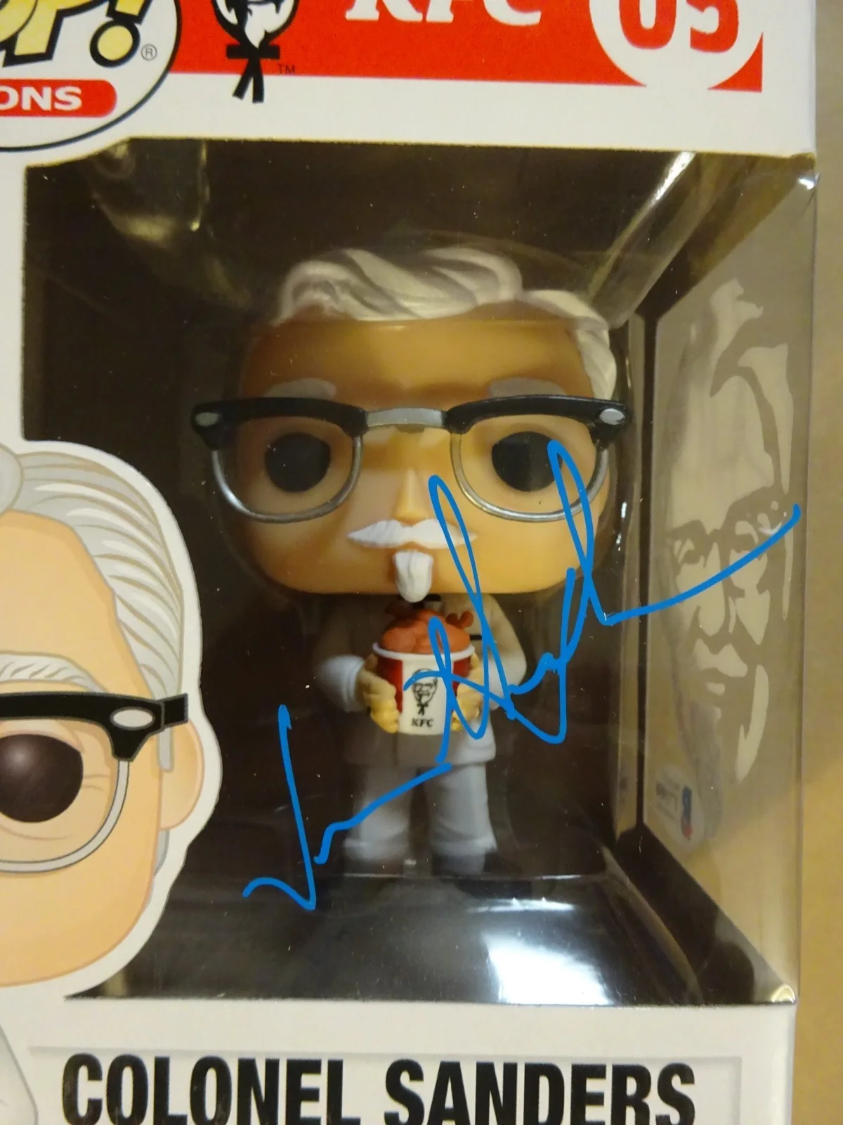 Ken Wheaton, Jason Alexander — Signed Jason Alexander & Original Sketch Colonel Sanders KFC Funko Pop COA BAS, image 4