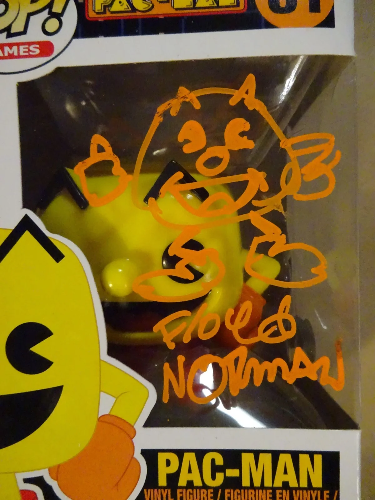 Floyd Norman — Signed & Sketched Floyd Norman Autographed Pac-Man Funko Pop Beckett COA, изображение 3