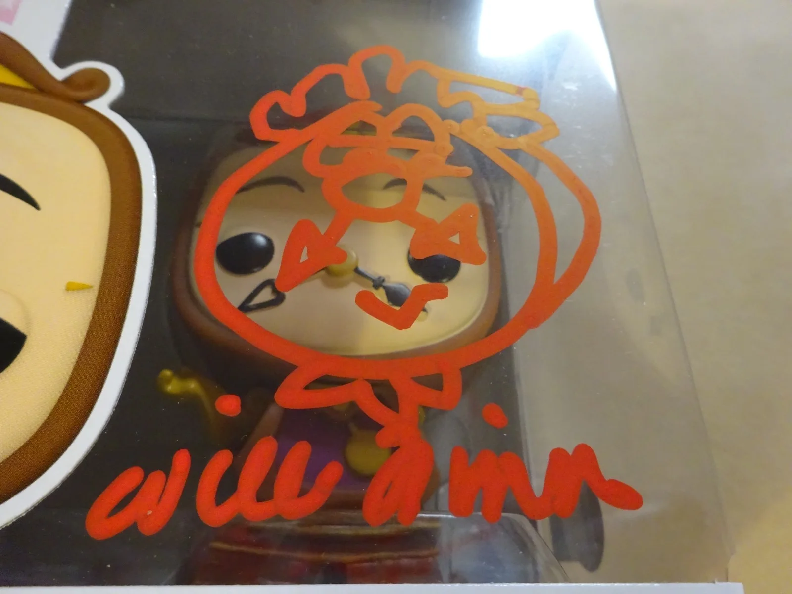 Will Finn — Signed & Sketched Will Finn Cogsworth Beauty And The Beast Funko Pop BAS COA, image 4