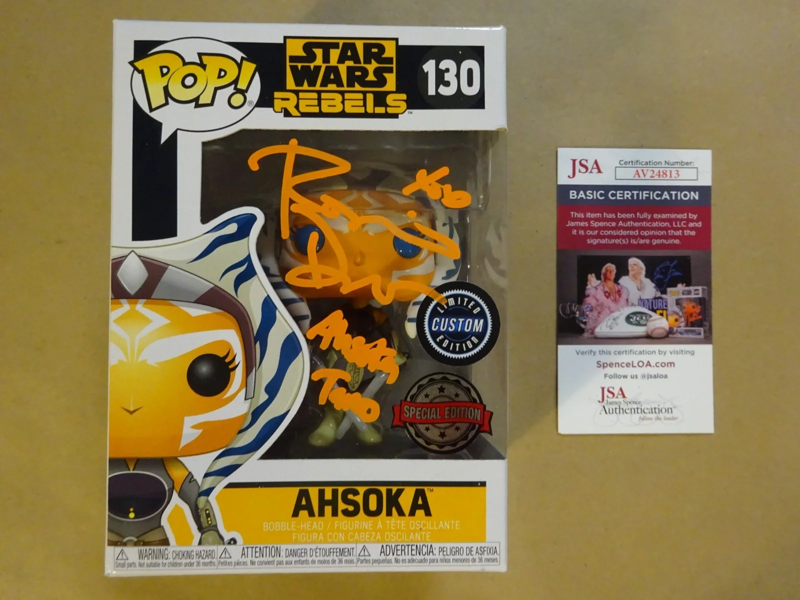 Rosario Dawson — Signed Rosario Dawson Autographed Ahsoka Star Wars Custom Funko Pop JSA COA