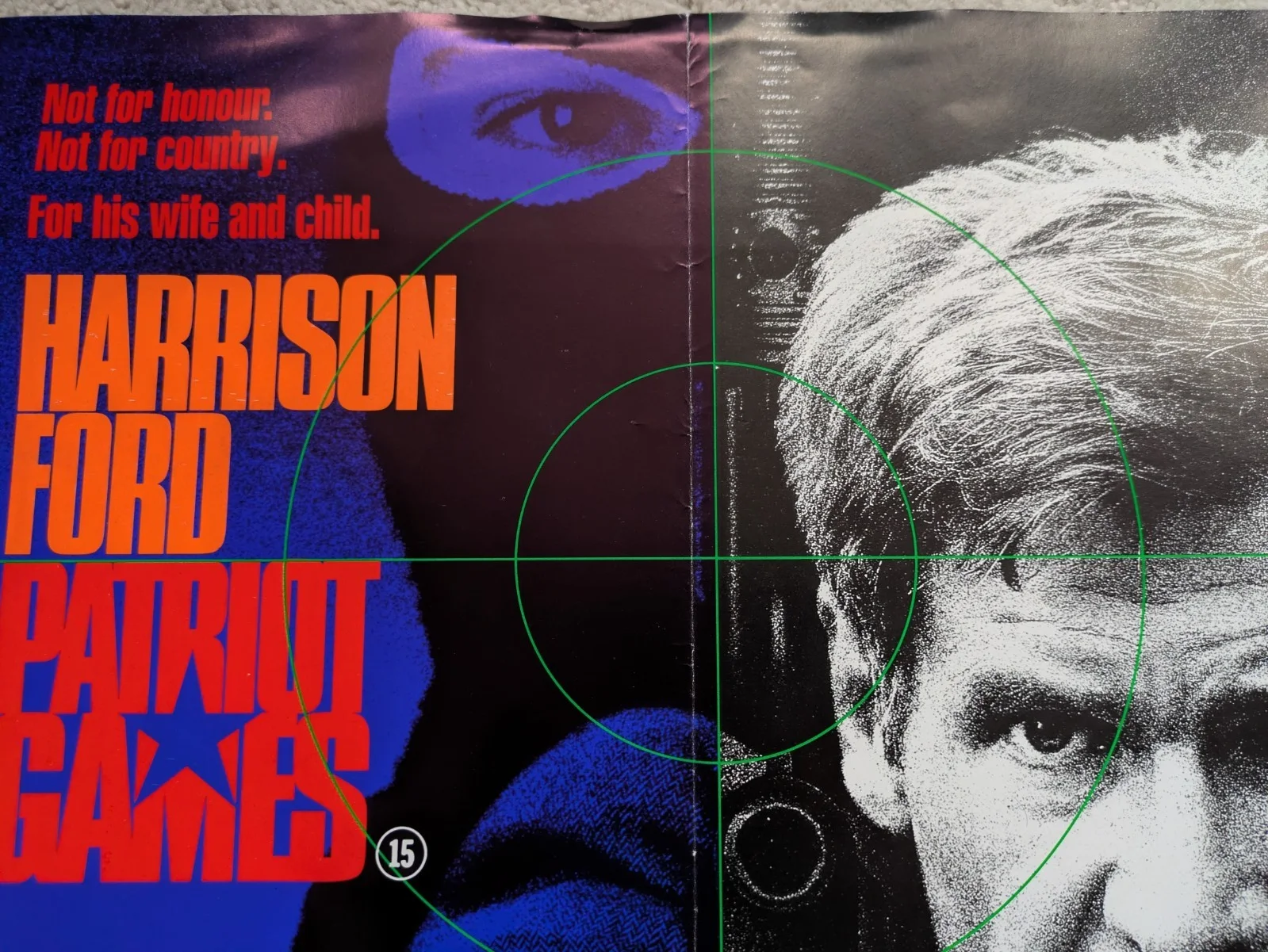 PATRIOT GAMES Harrison Ford movie Promo Mini Poster 16"x12" Good condition, изображение 3