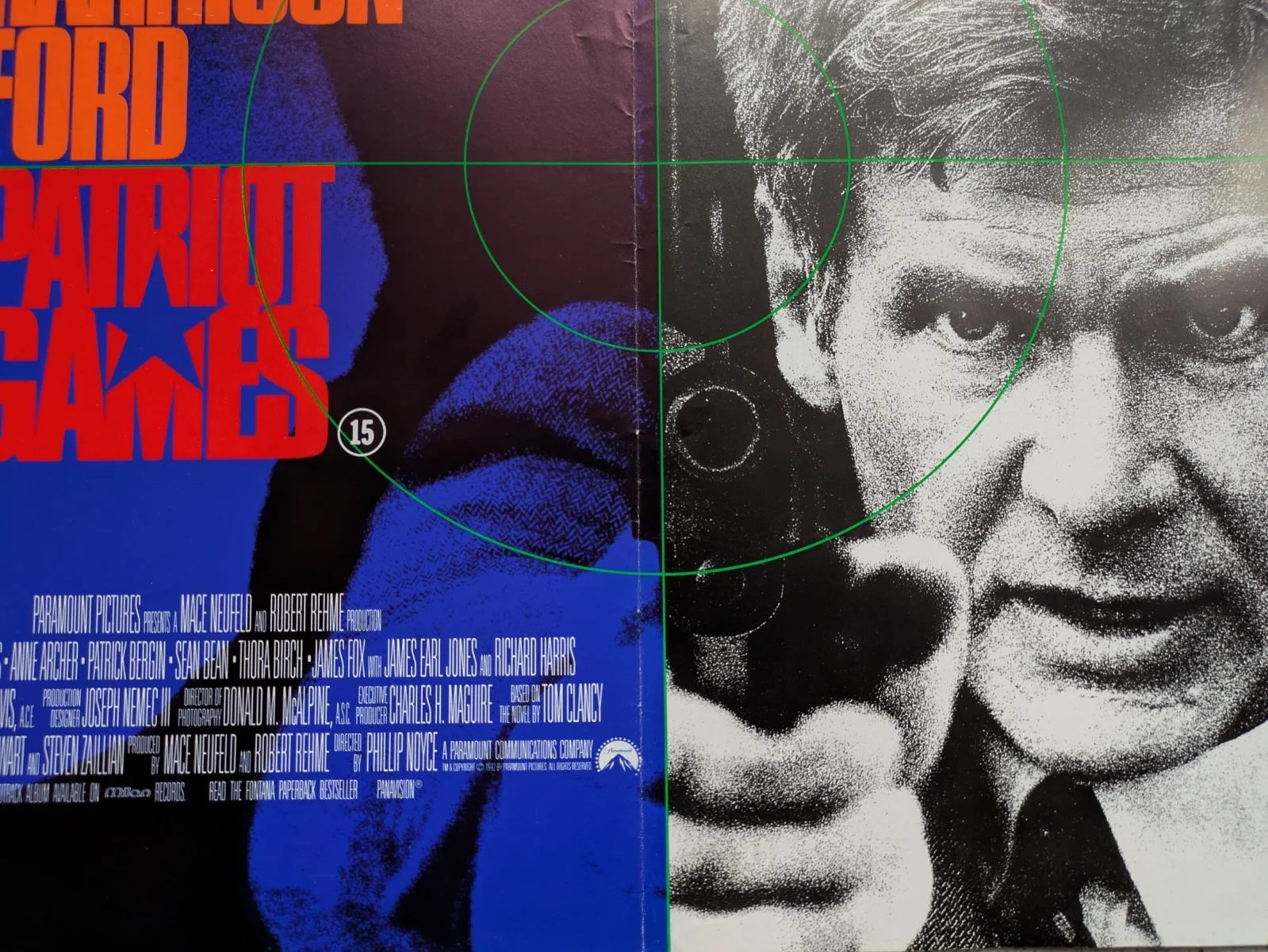 PATRIOT GAMES Harrison Ford movie Promo Mini Poster 16"x12" Good condition, изображение 4