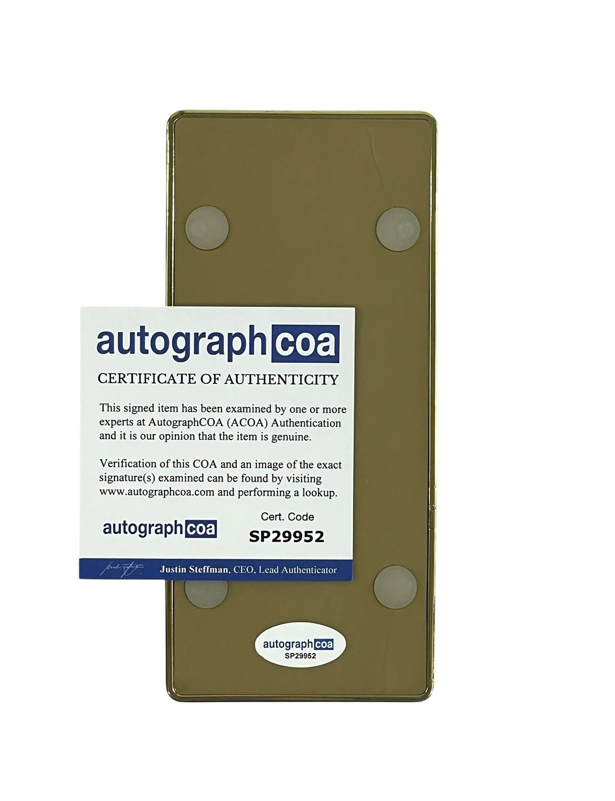 Mark Lanegan Dean Karr Night Flight to Kabul Video Autographed Prop Gold Bar COA, image 3