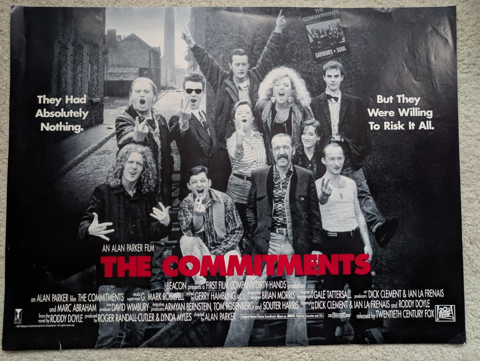 THE COMMITMENTS Alan Parker Movie Promo Mini Poster 16"x12" Good condition, изображение 2