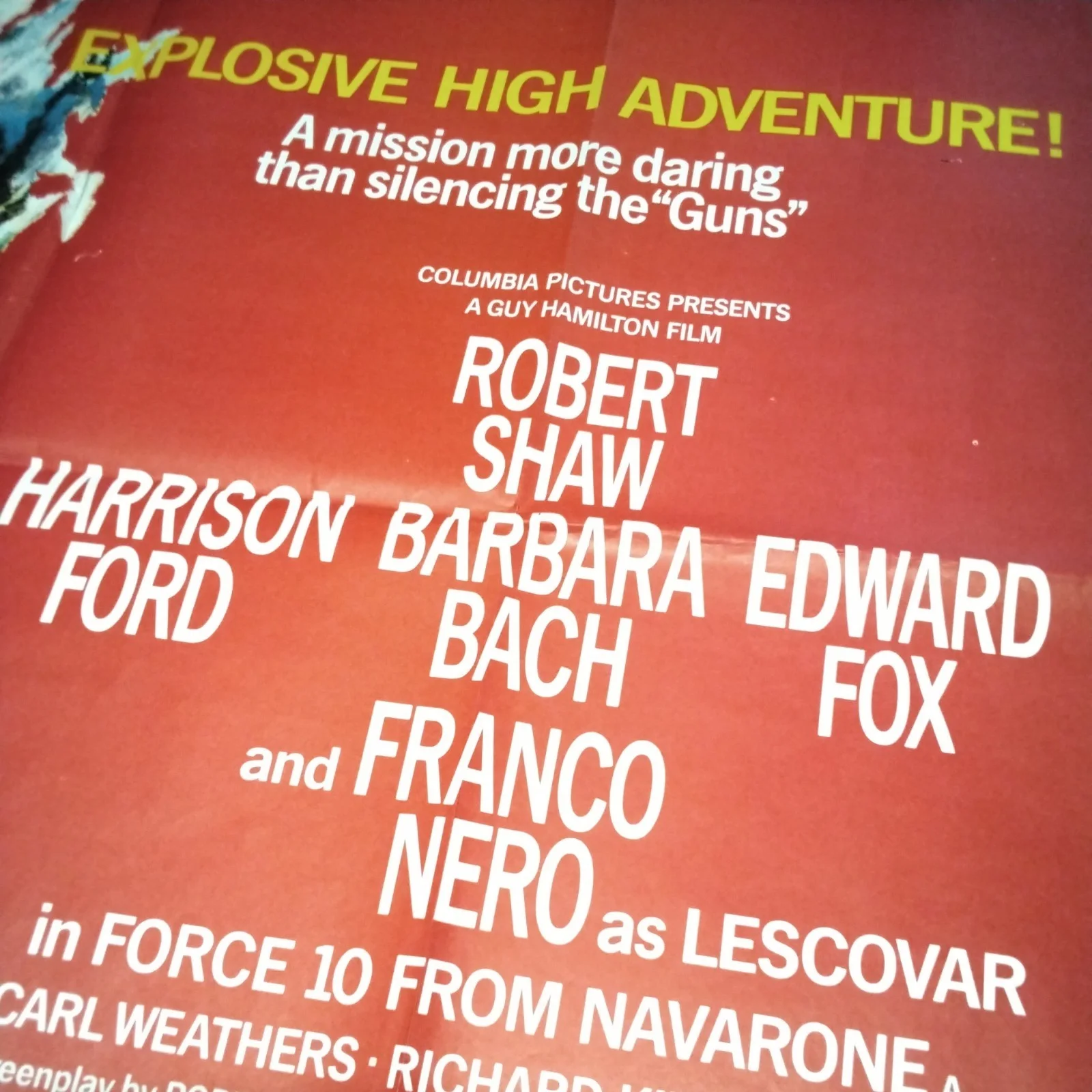 Force 10 From Navarone Quad Original 40x30 Inch PostervVGC, image 5
