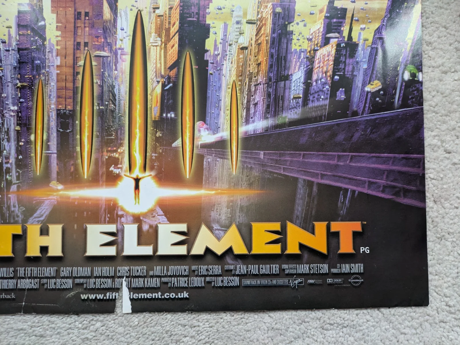 THE FIFTH ELEMENT Bruce Willis Promo Mini Poster 16"x12" Fair condition, image 5