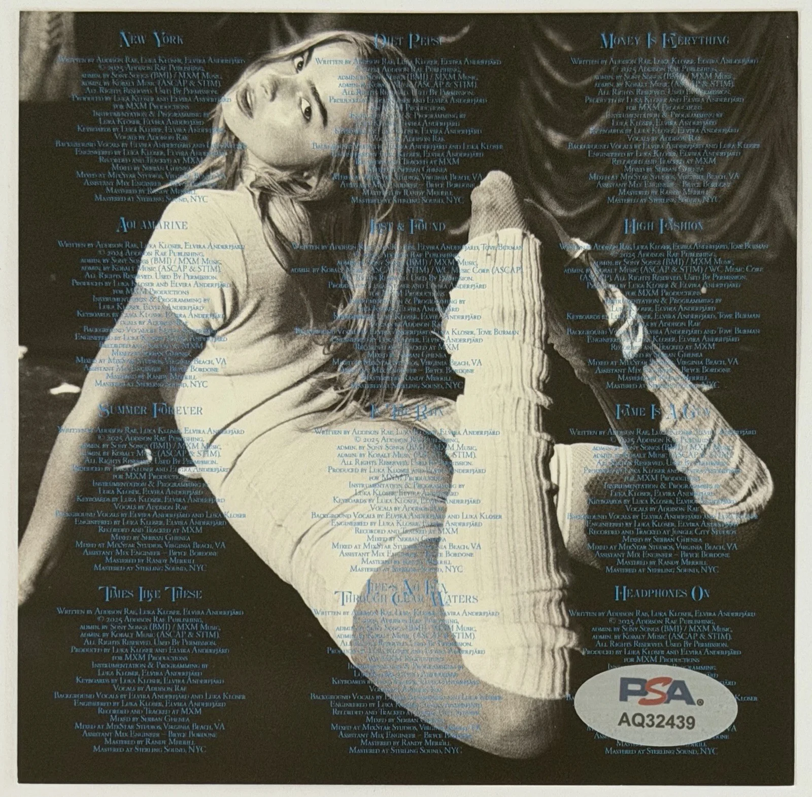 ADDISON RAE SIGNED ALBUM ART CARD AUTOGRAPH PHOTOGRAPH & CD PSA DNA COA AUTO, изображение 3