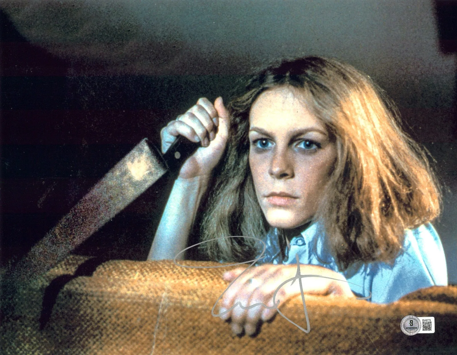 JAMIE LEE CURTIS — JAMIE LEE CURTIS SIGNED AUTOGRAPHED HALLOWEEN 11X14 PHOTO BECKETT BAS LAURIE