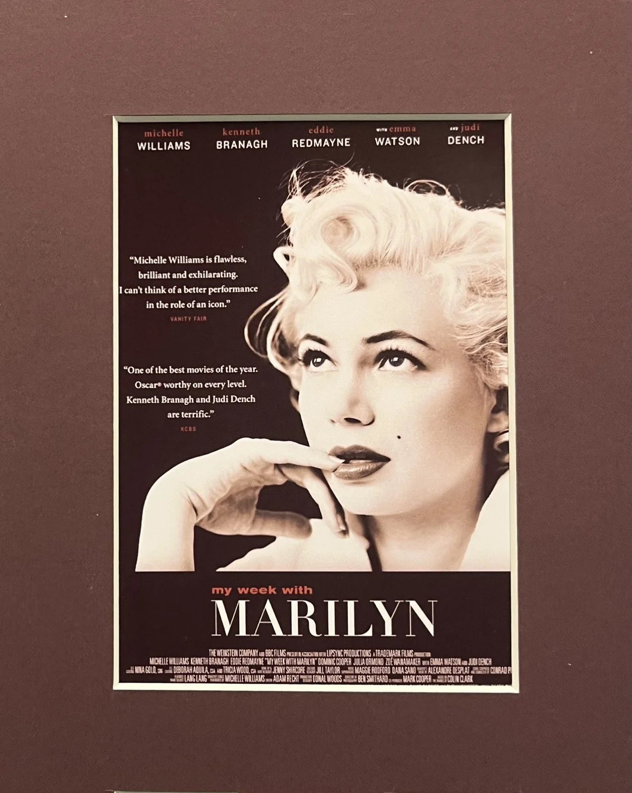 MY WEEK WITH MARILYN. 35mm Film Cell Mounted Display, image 2